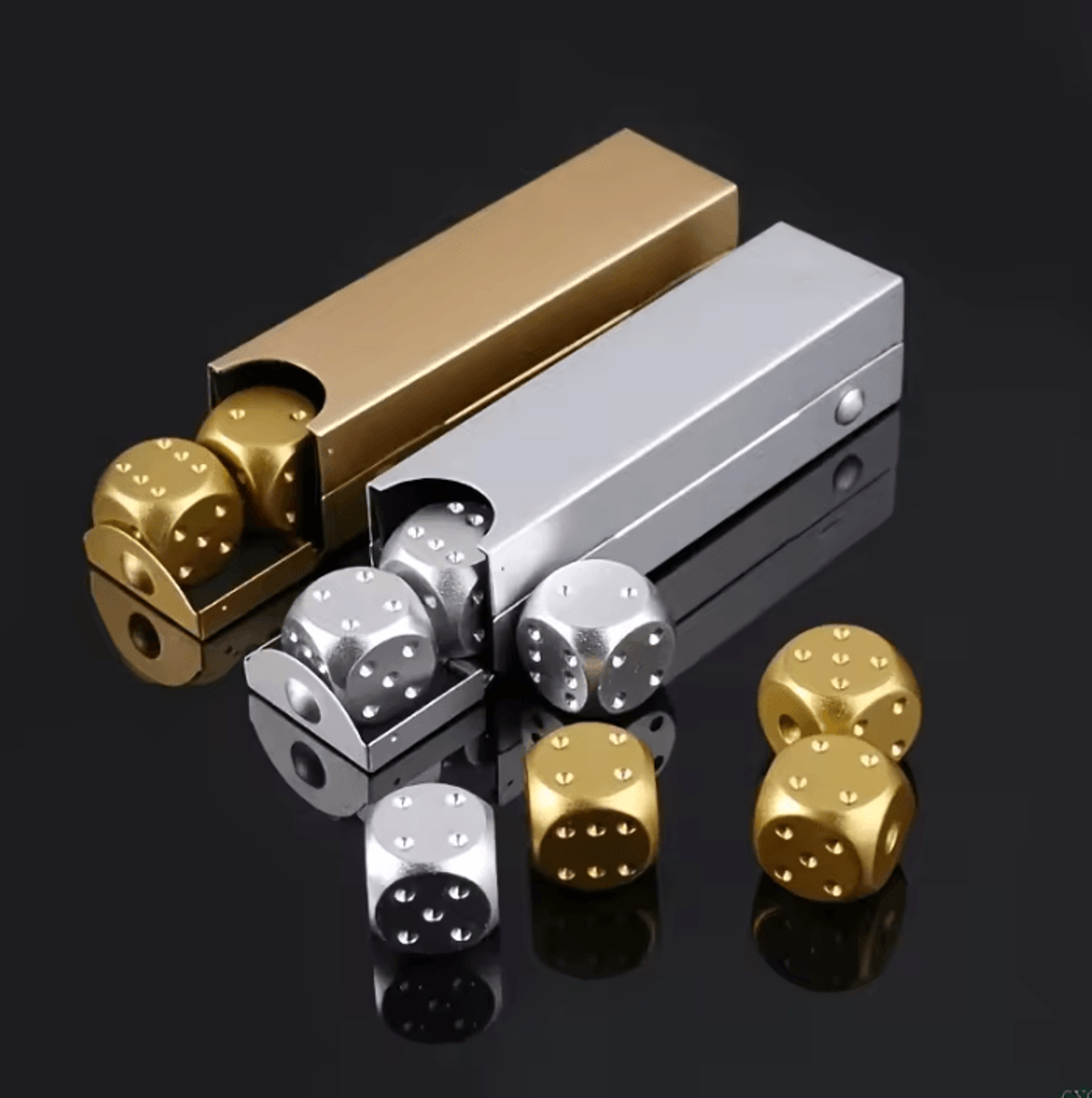 5 piece aluminum alloy metal dice set for tabletop games