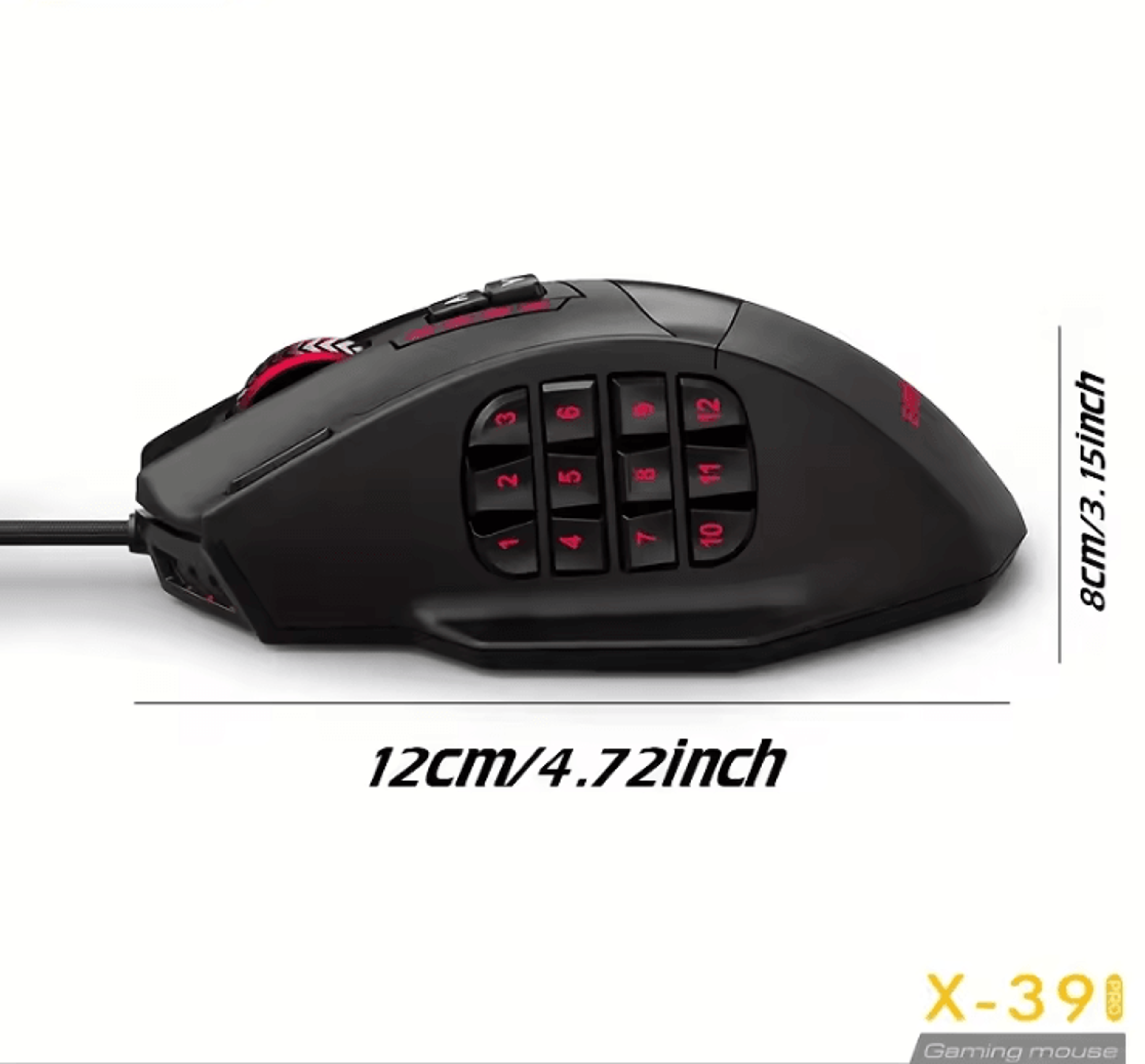 X39 PRO RGB Wired Gaming Mouse With 19 Programmable Buttons 1