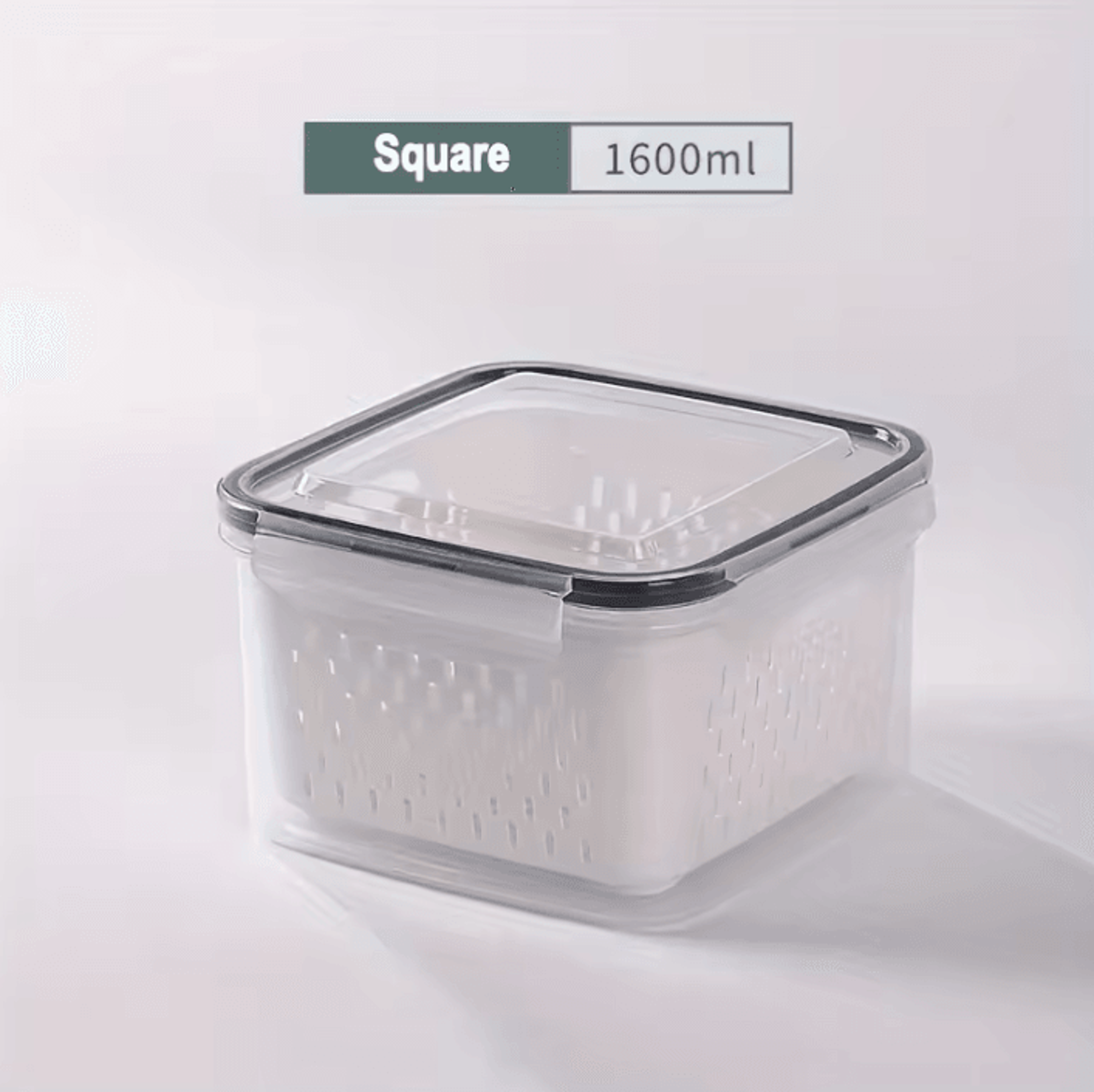 Sealed Refrigerator Storage Container With Removable Strainer Basket 3