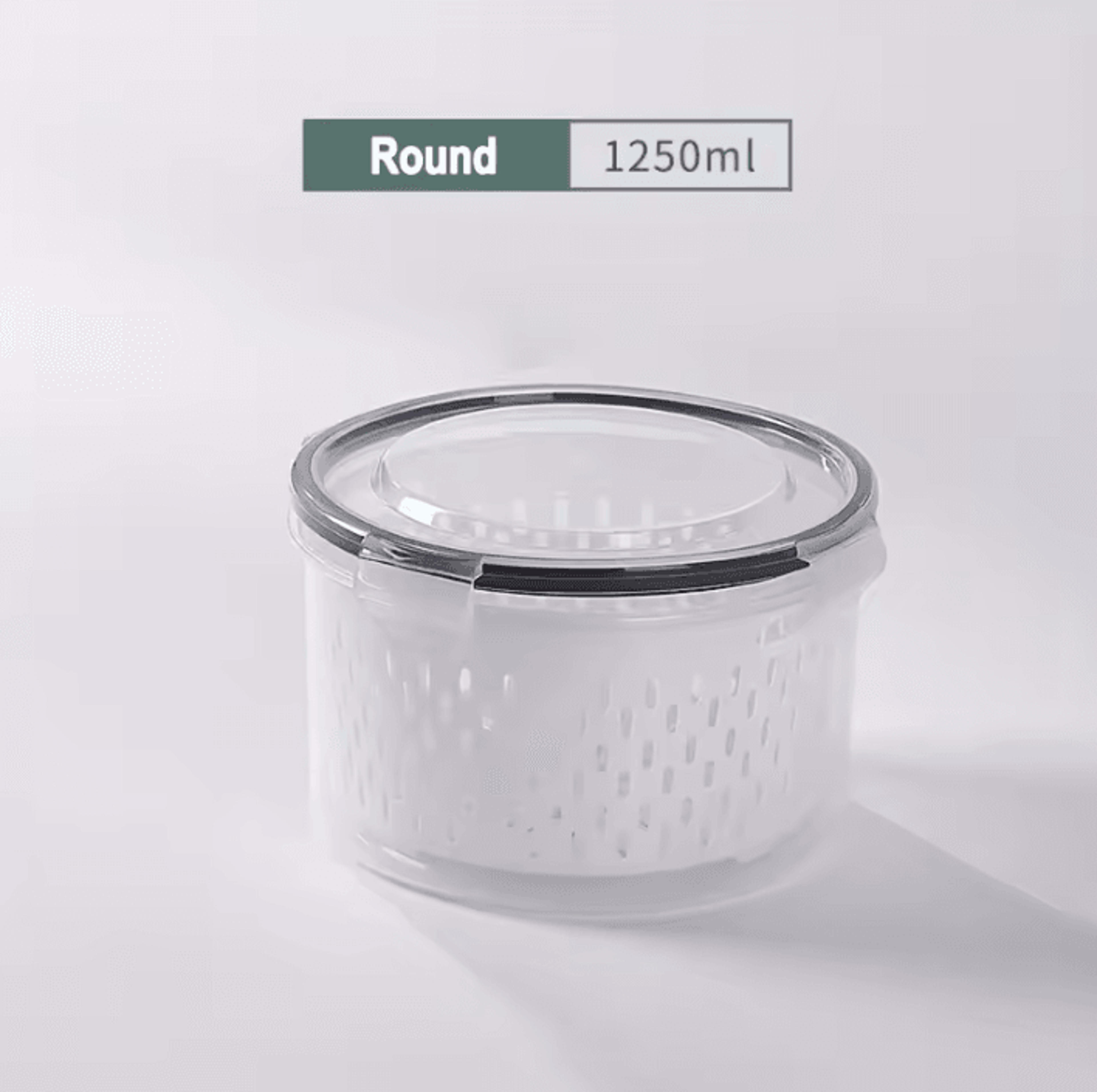 Sealed Refrigerator Storage Container With Removable Strainer Basket 8
