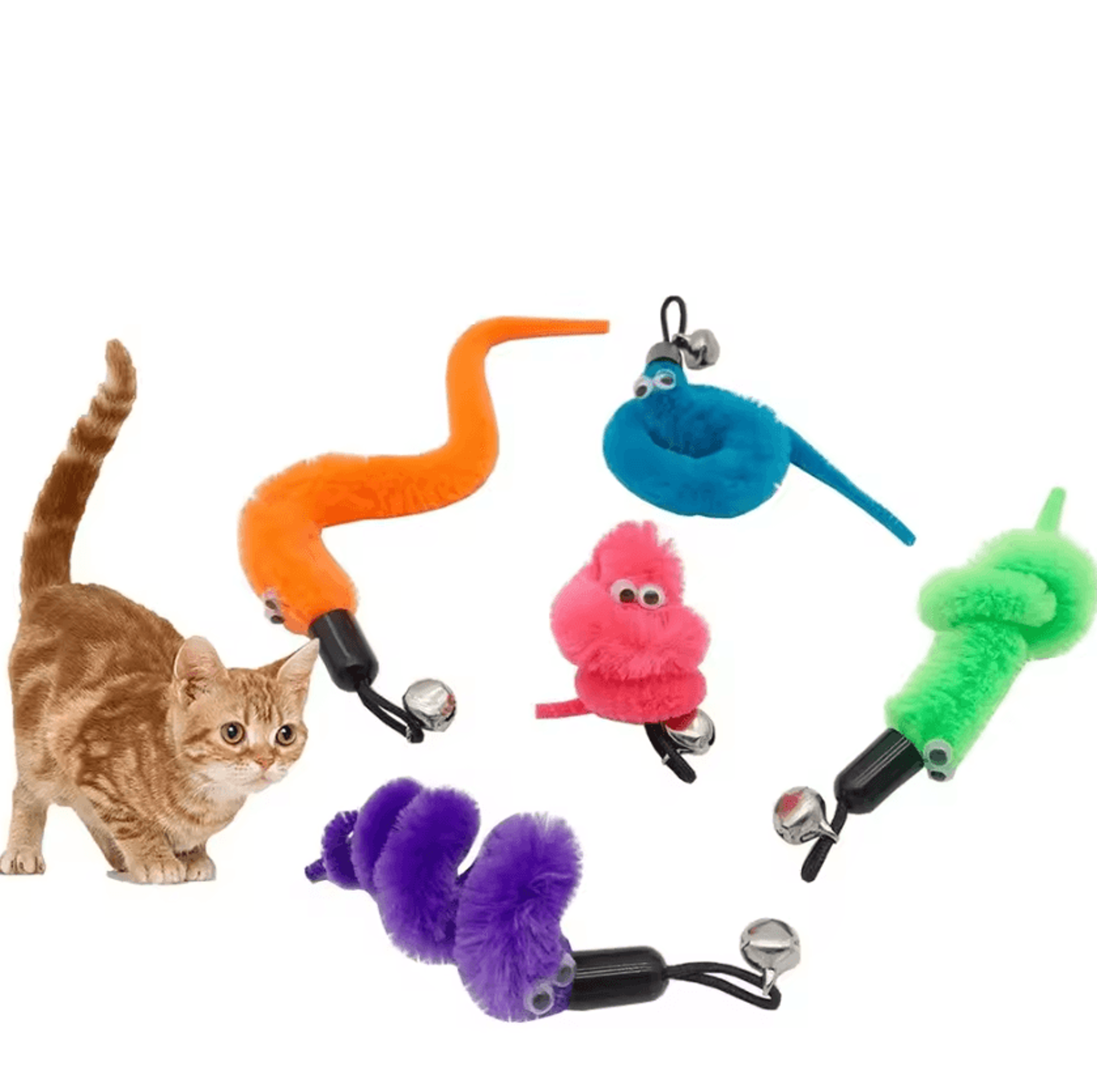 Goneko Worm Cat Wand Refills Interactive Replacement Cat Toy Attachments 4