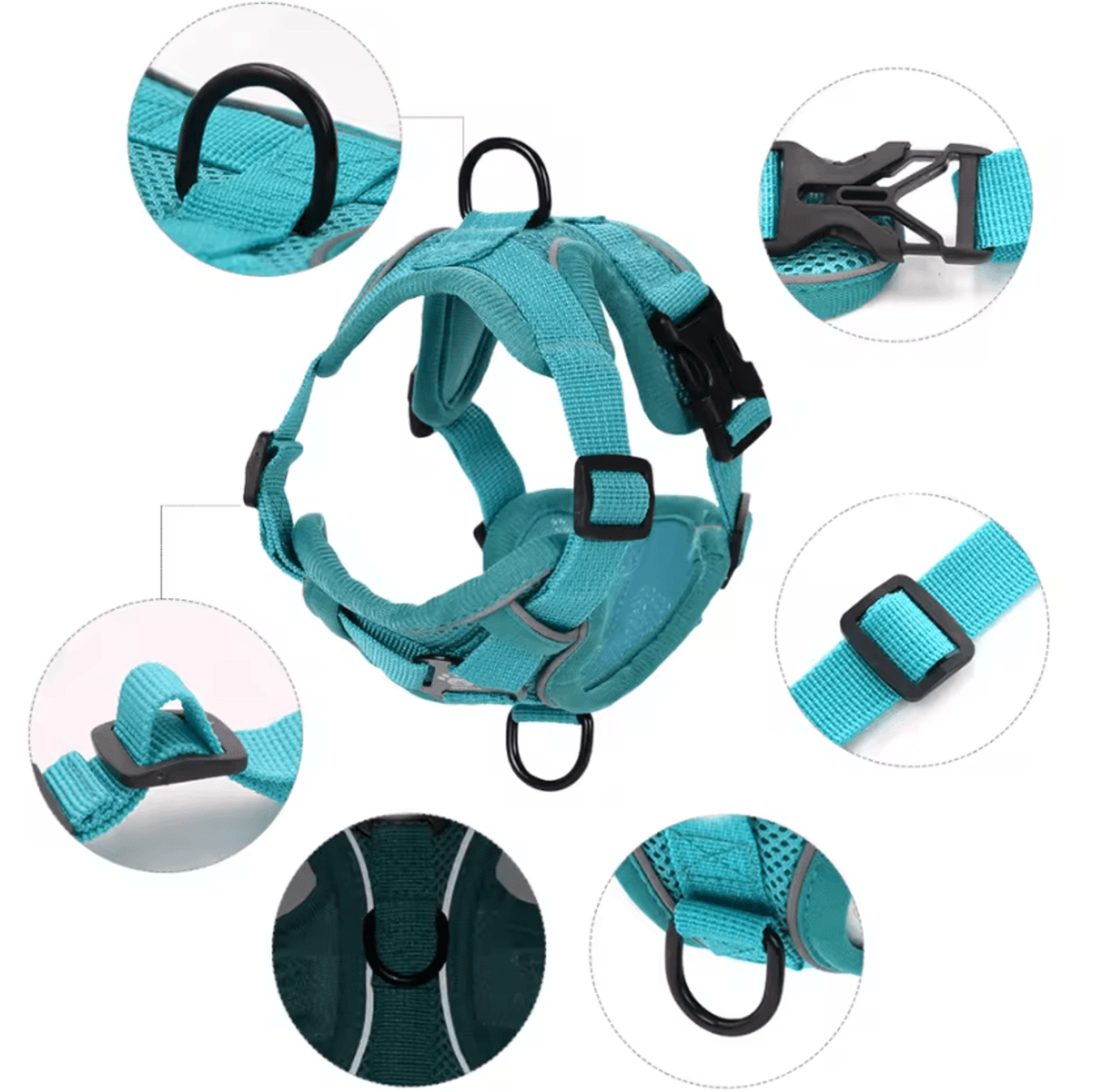 Reflective Adjustable Dog Harness And Leash Set For Small Medium Pets 2