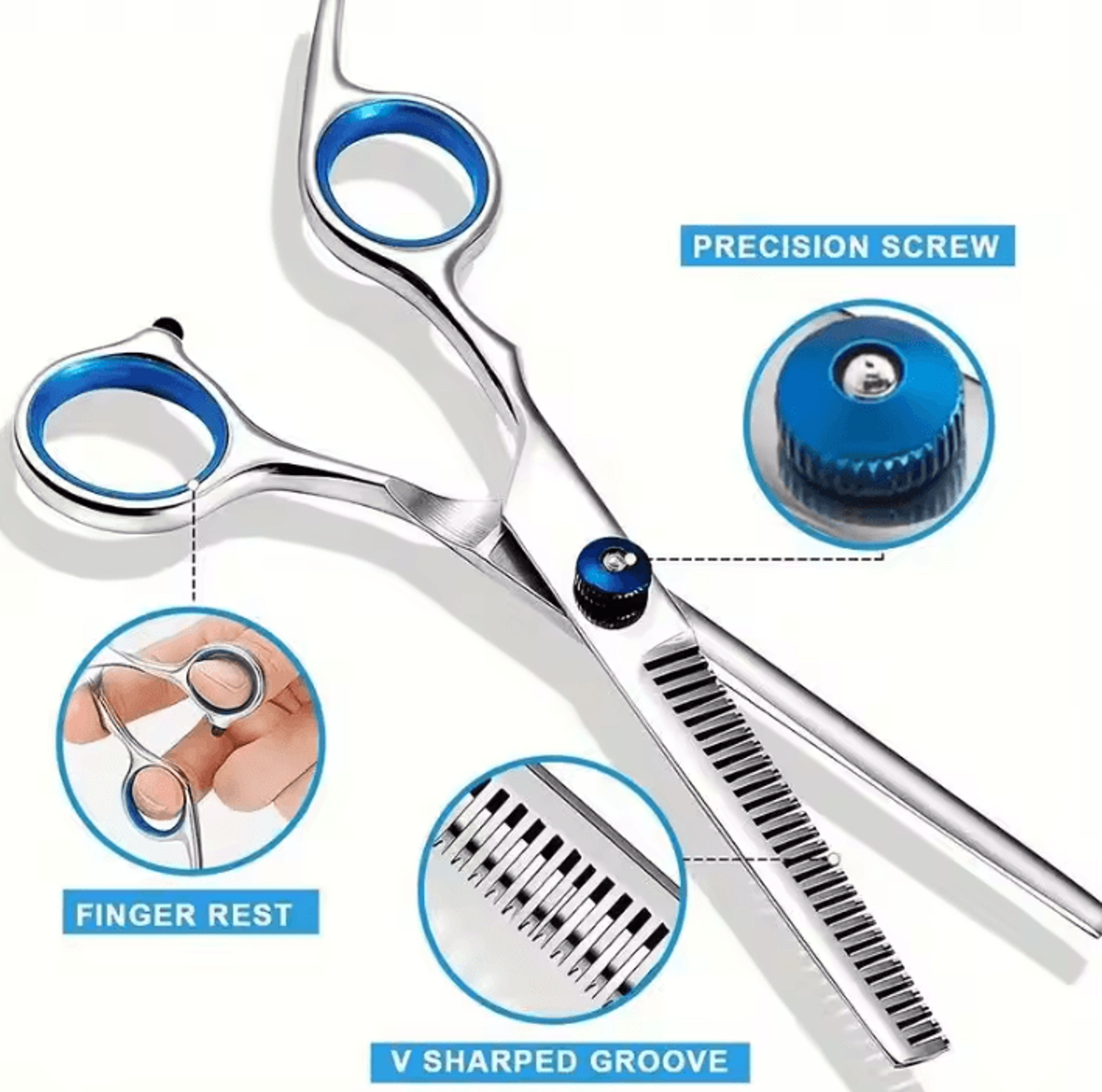 4Pcs Stainless Steel Dog Grooming Scissors Set With Rounded Tips 6