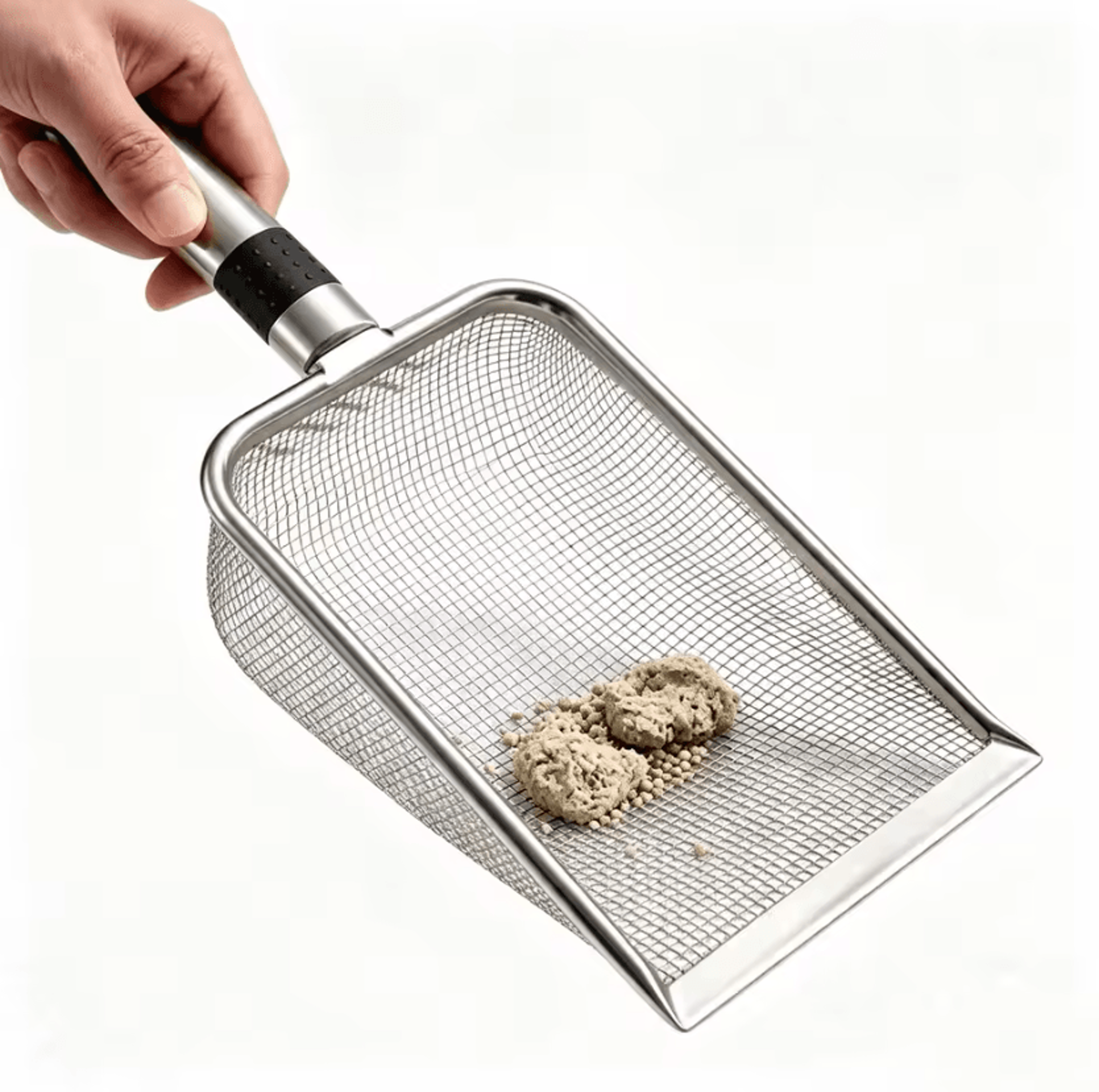stainless steel cat litter scoop with fine-pore mesh shovel