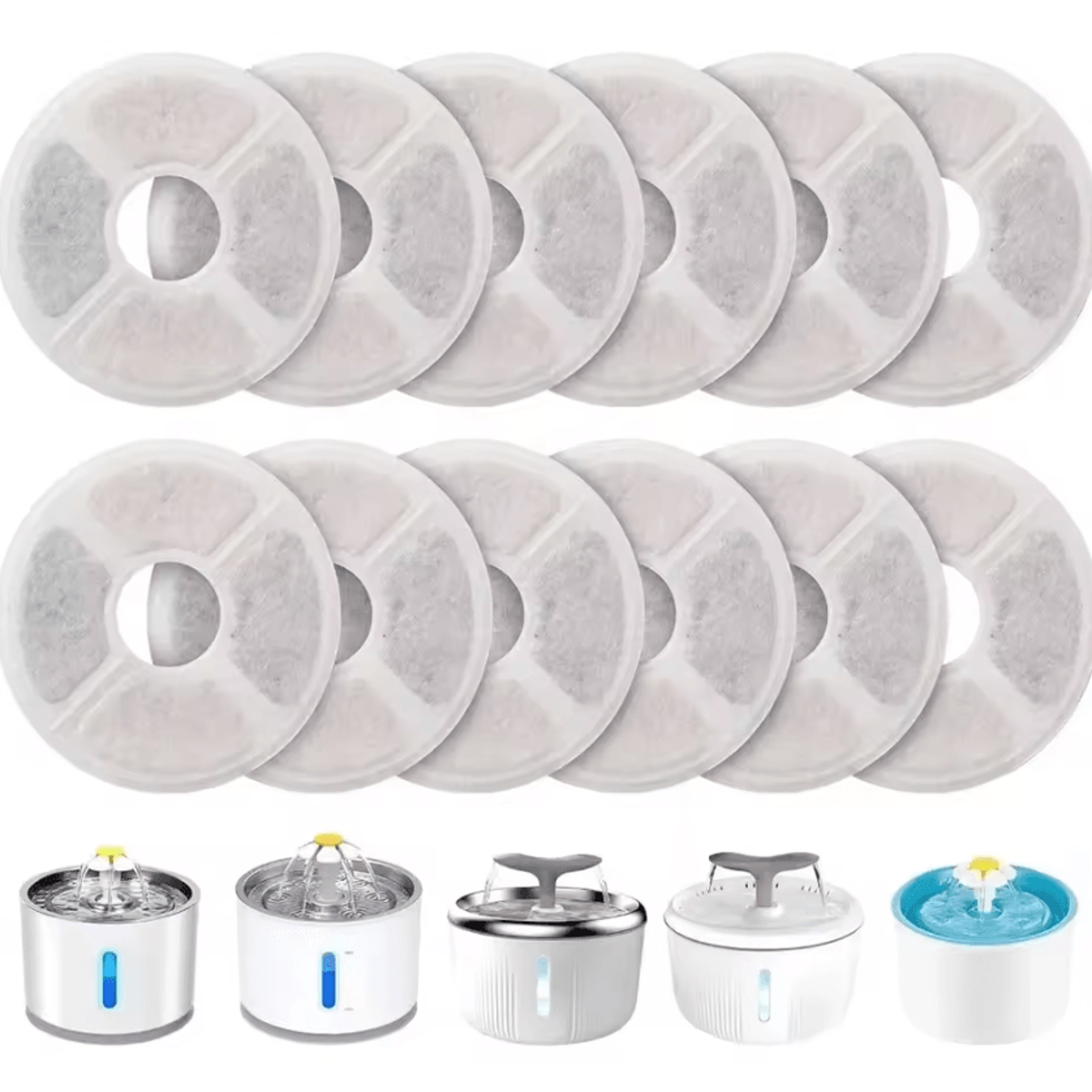 6/12pcs activated carbon cat water fountain replacement filters