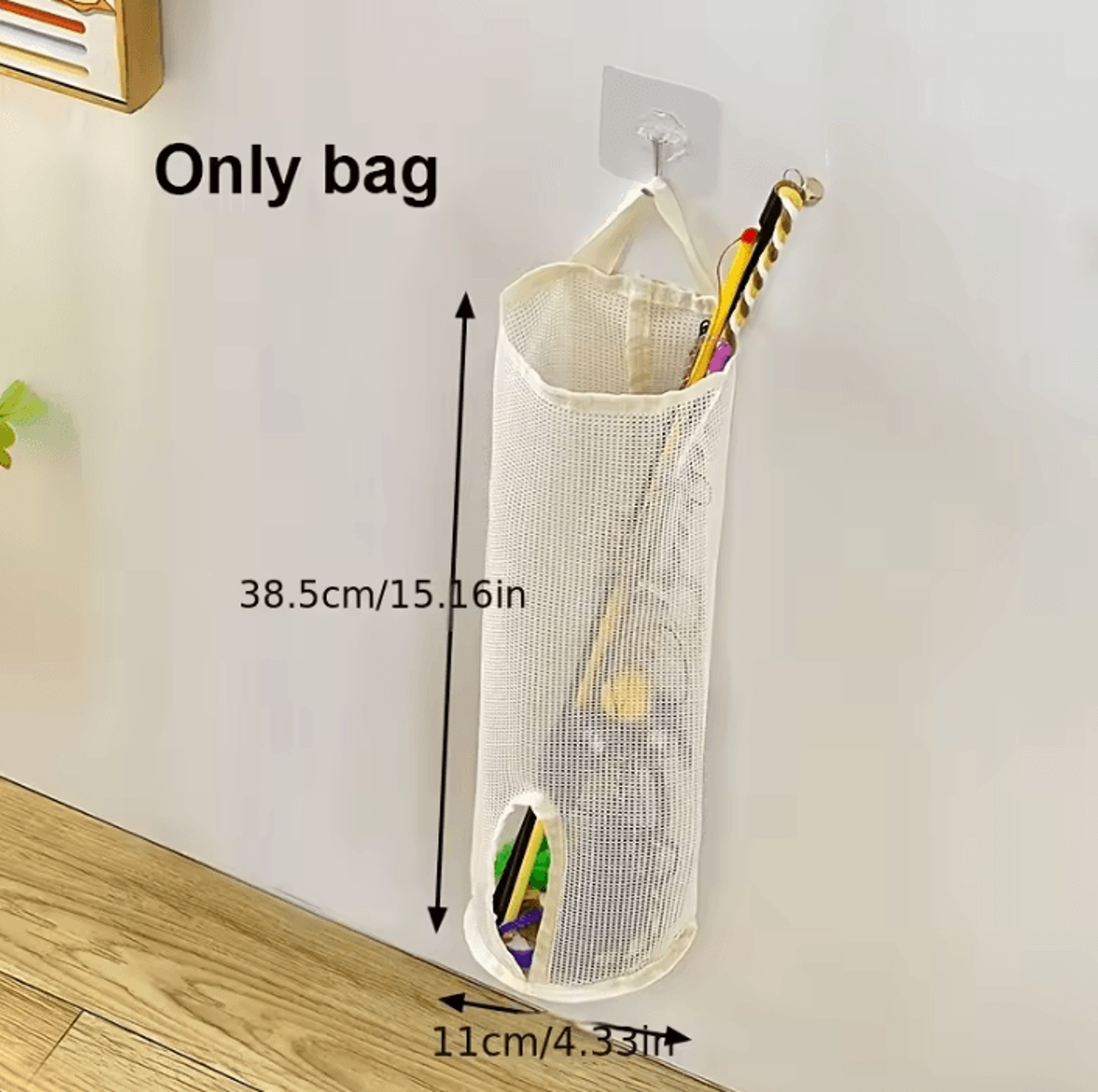 WallMounted Mesh Pet Toy Storage Bag And Organizer 4