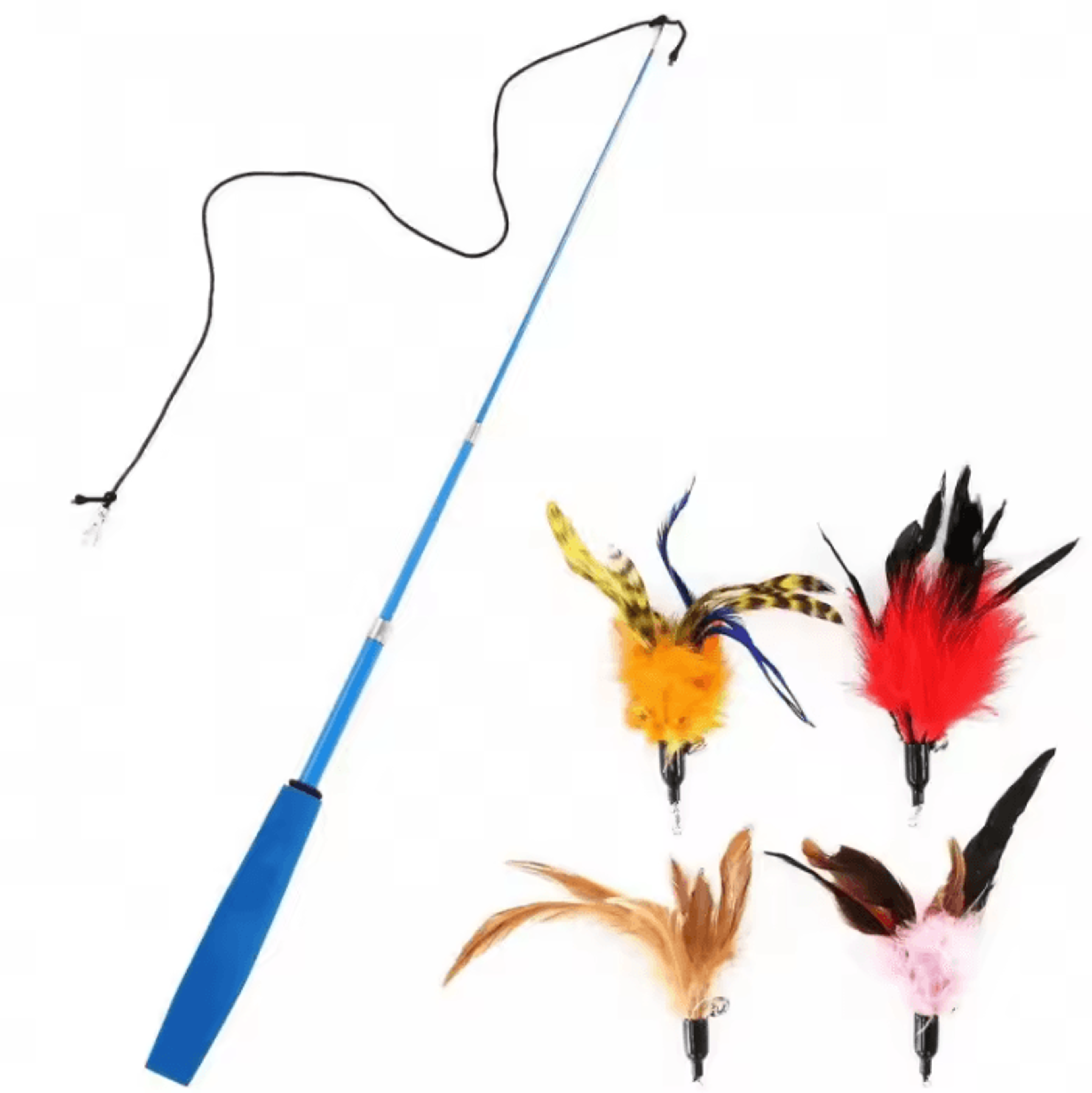 11Pcs Interactive Cat Wand Toy Set With Feather Replacements 3