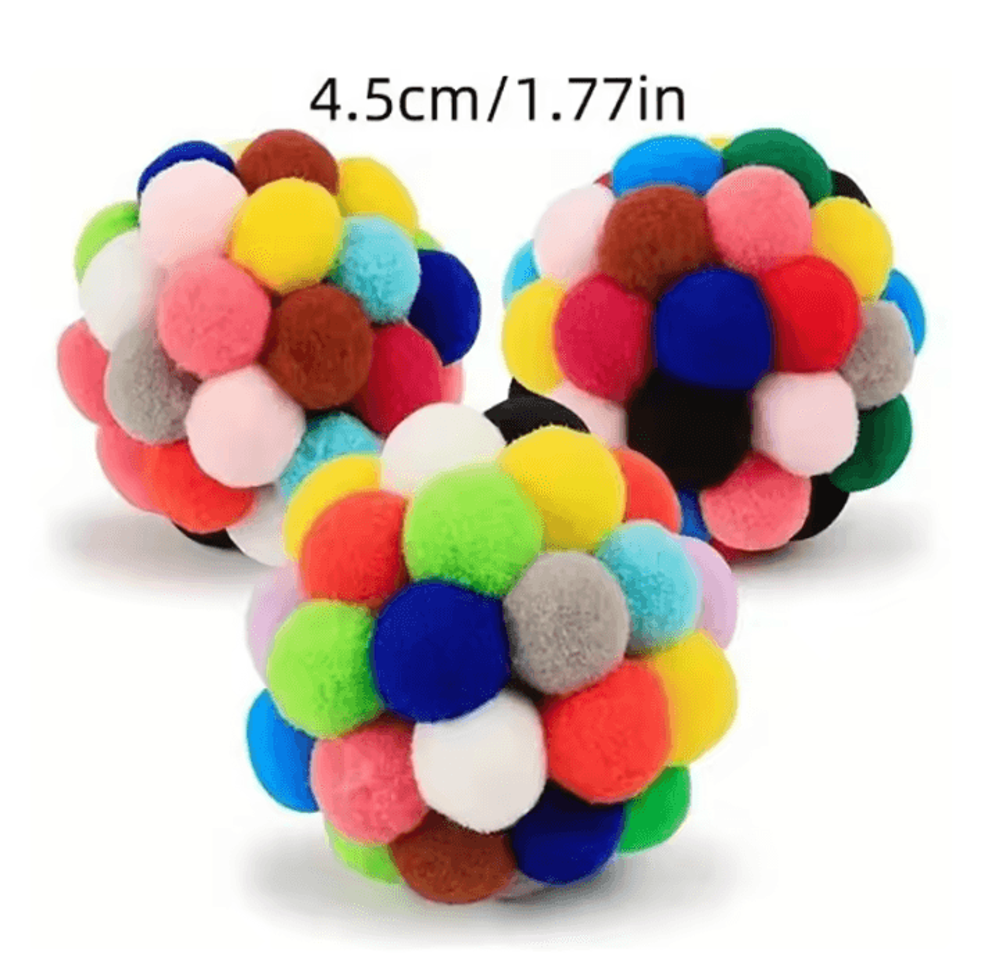 Colorful Plush Bell Ball Cat Toy For Interactive Indoor Play 6