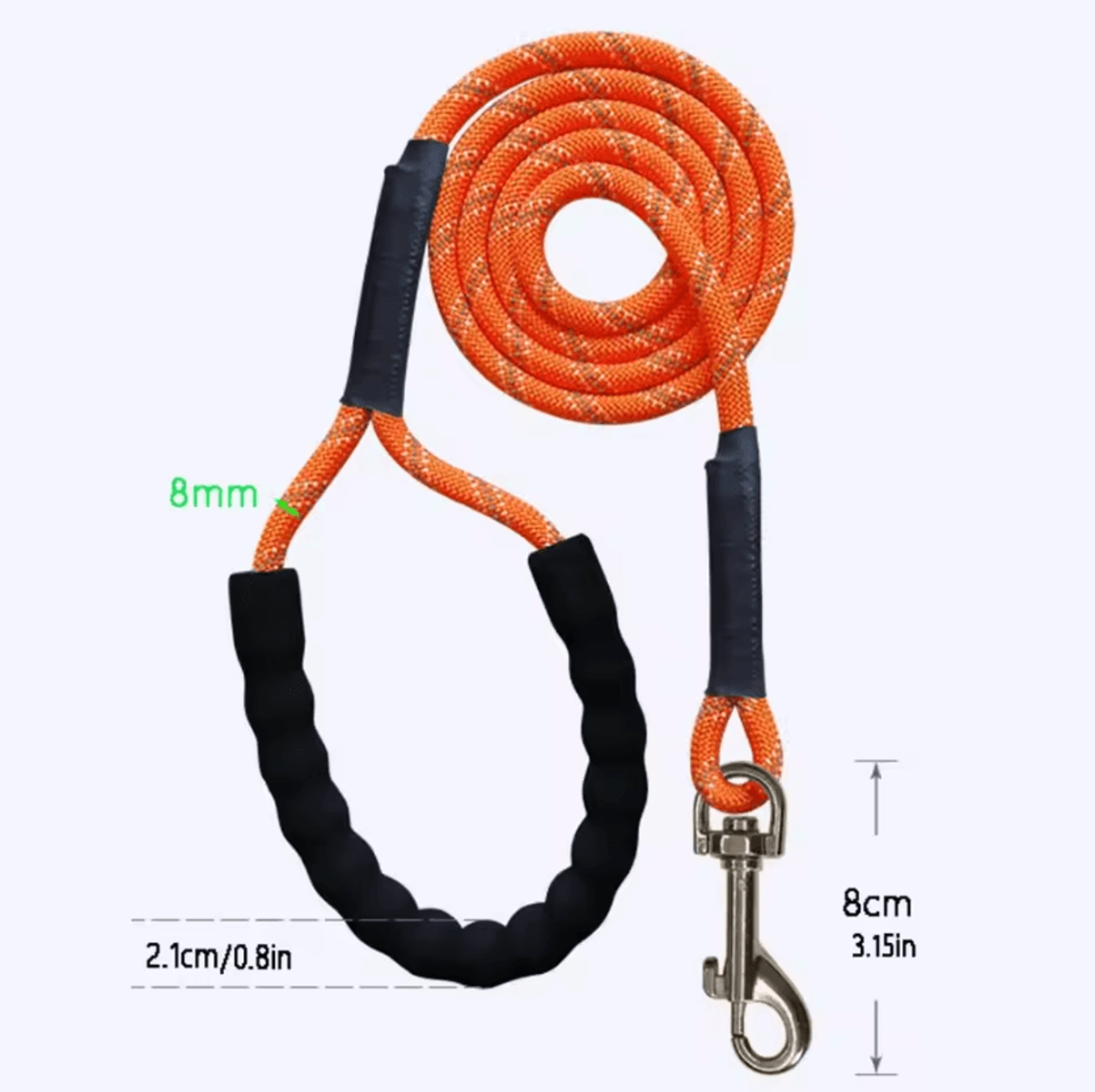 Reflective Long Dog Training Leash With Padded Handle 1