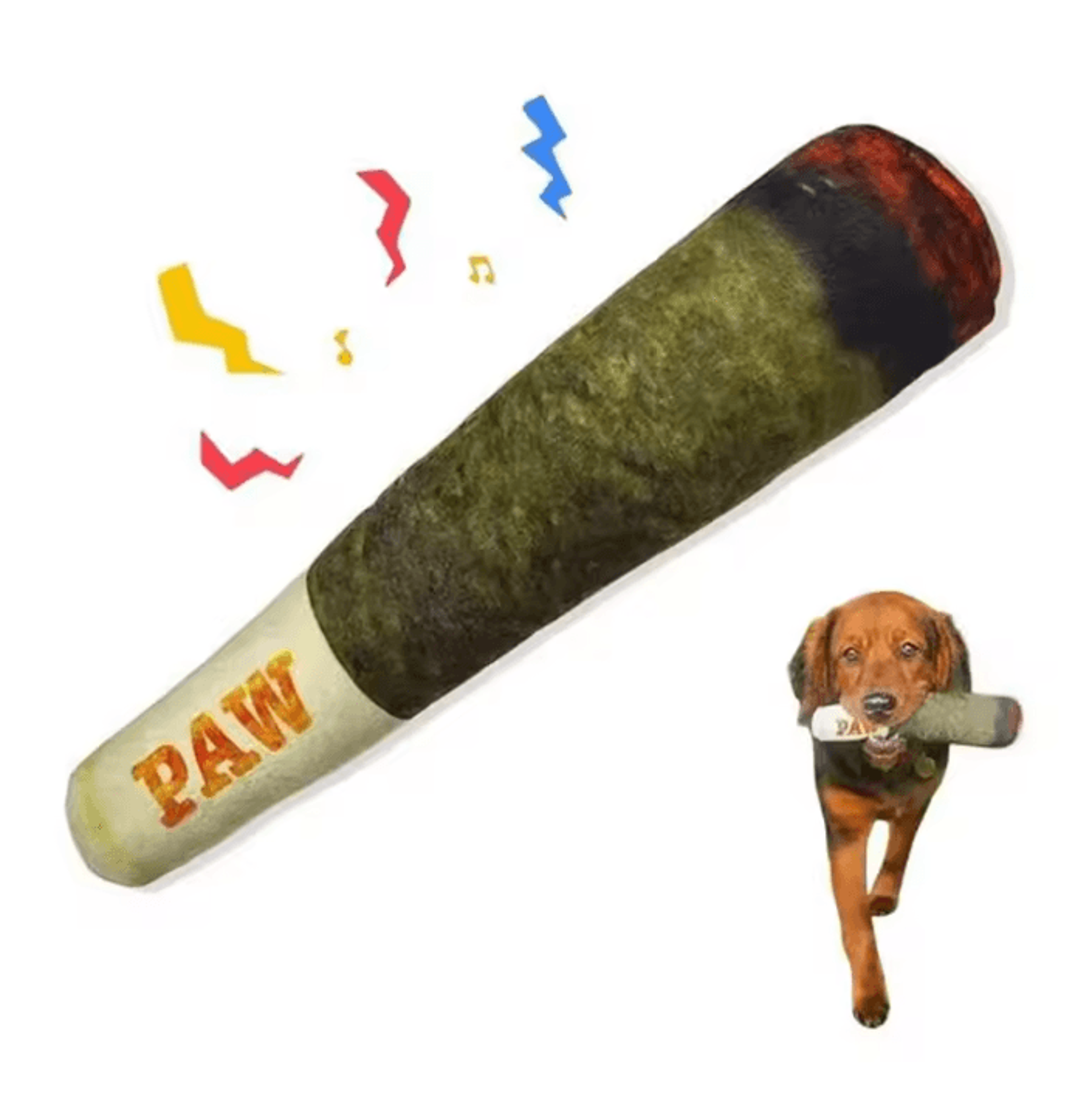 Funny Cigar Plush Squeaky Dog Toy For Interactive Play 0