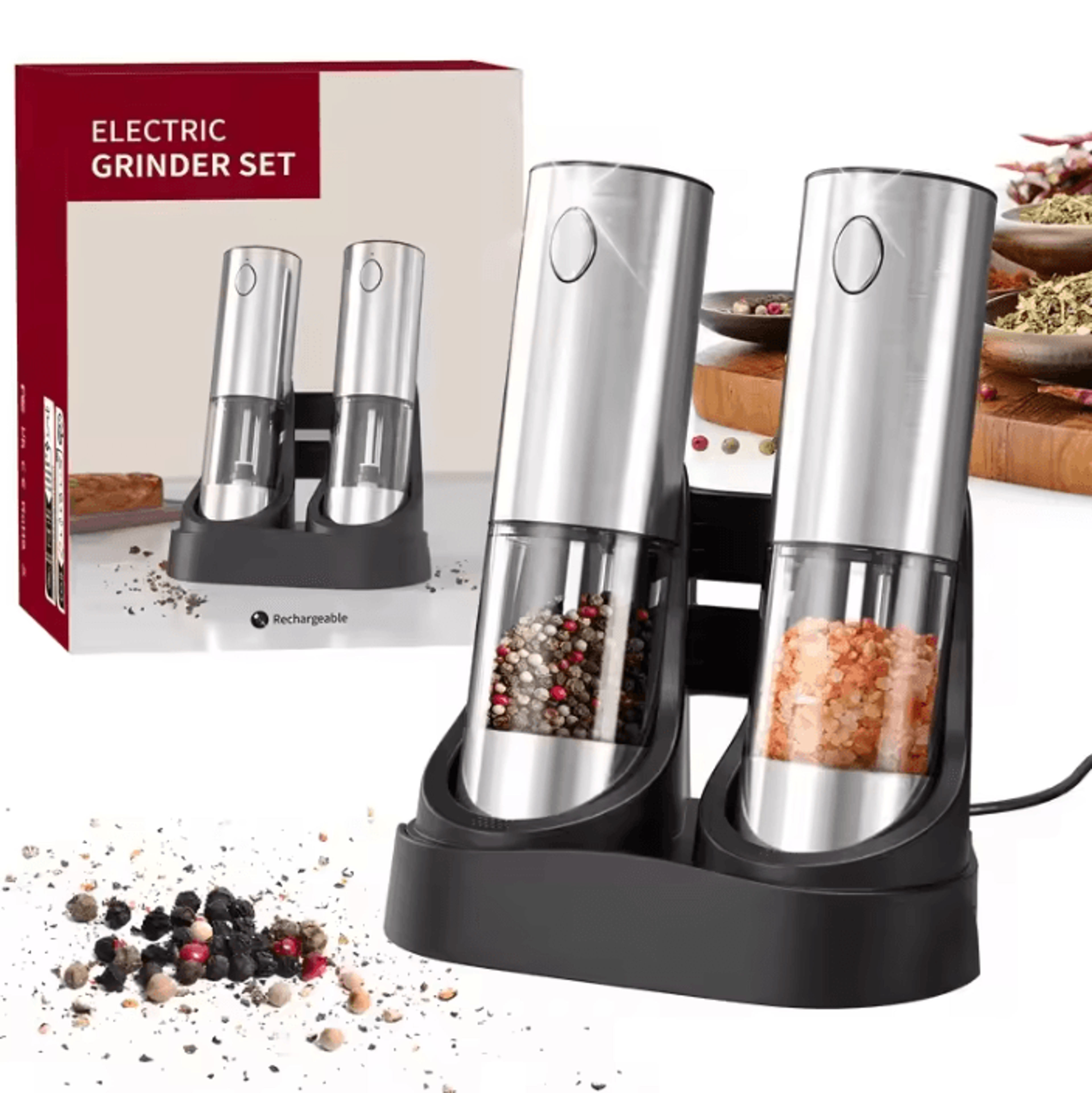 190ML Rechargeable Electric Spice Mill With Charging Base 4