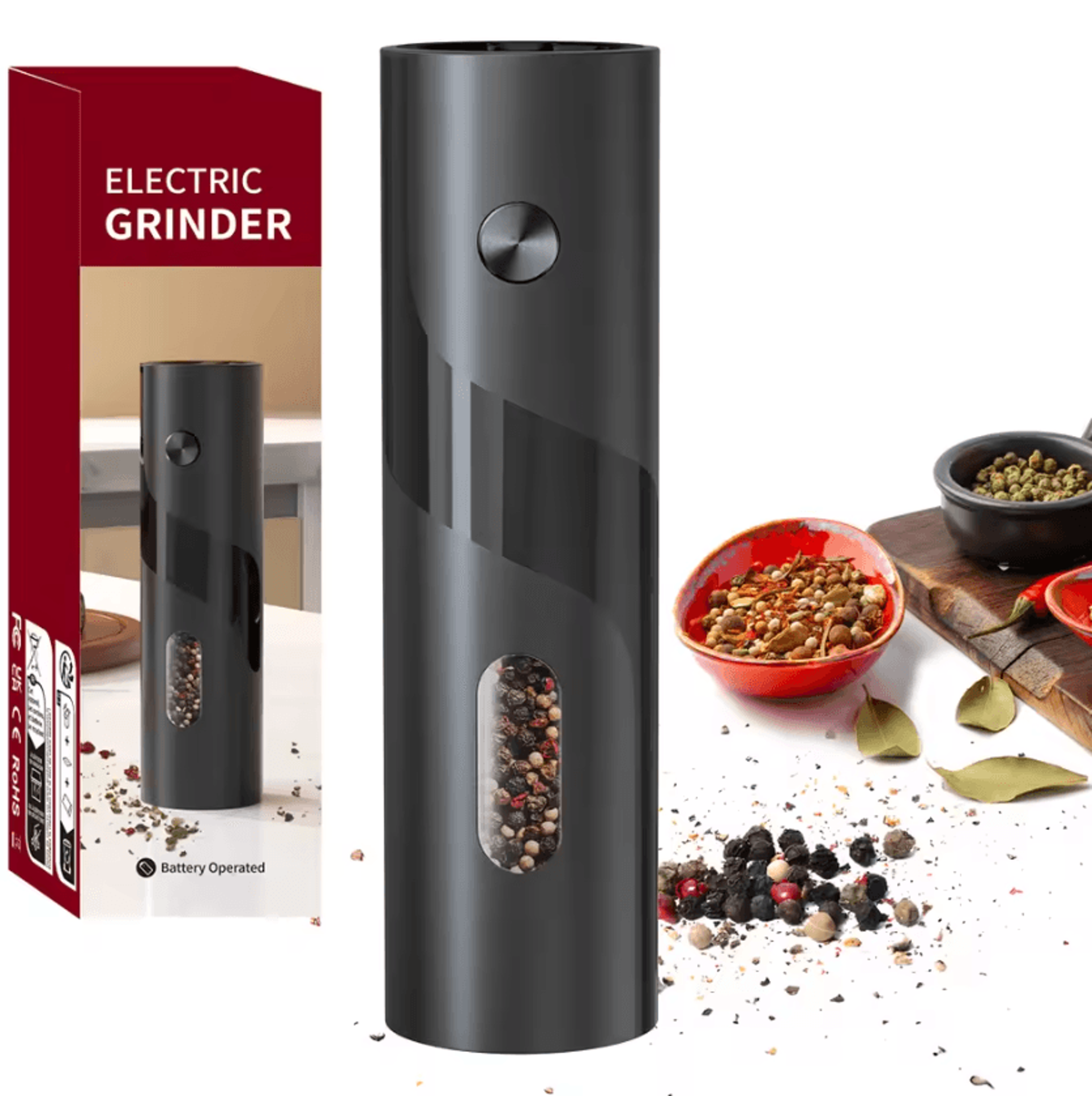 OneTouch LED Salt And Pepper Mill With Custom Grind Control 5