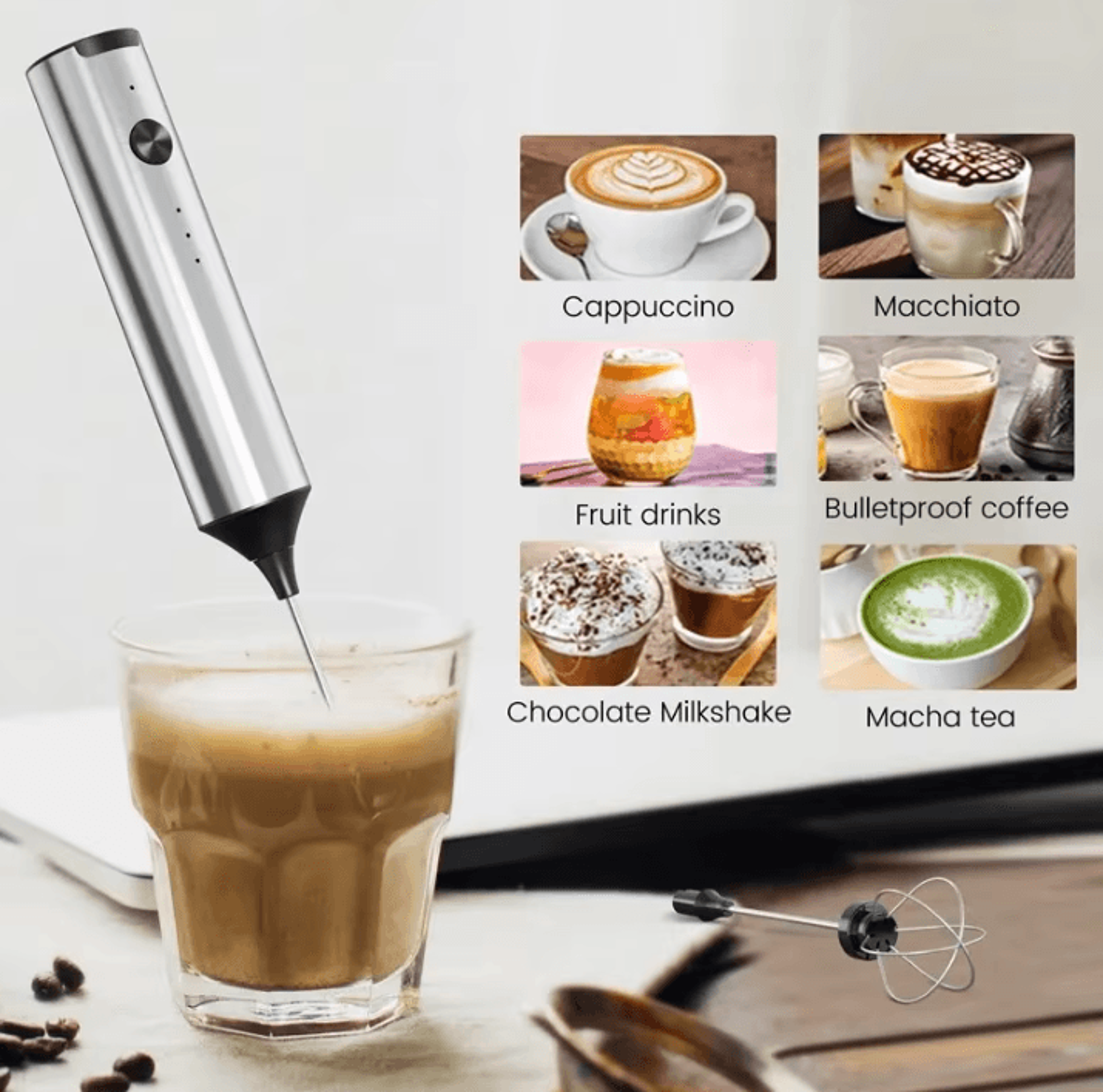 frothspin wireless mini milk frother and coffee whisk