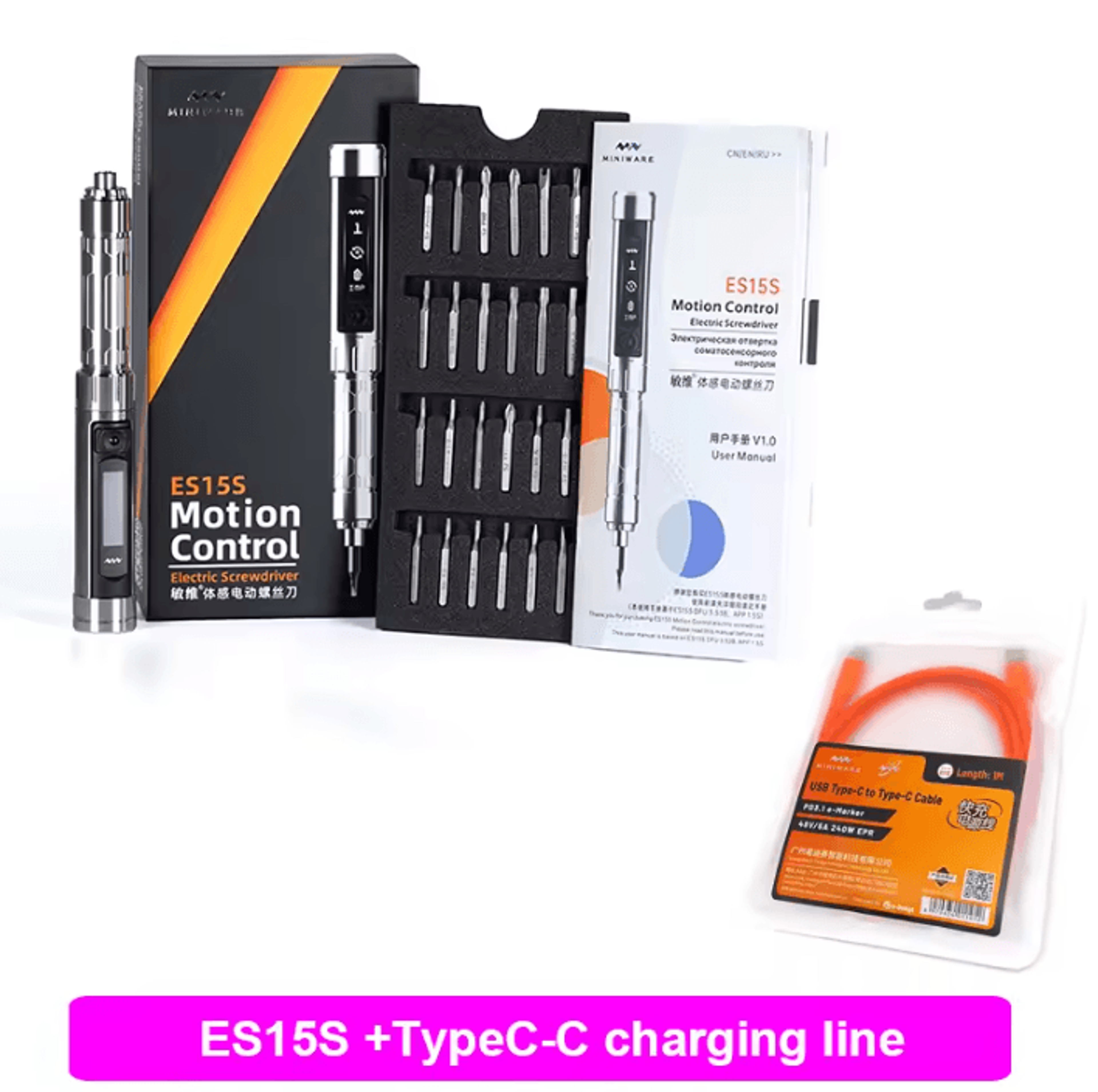 MINIWARE ES15S Smart Motion Control Precision Electric Screwdriver Kit 5
