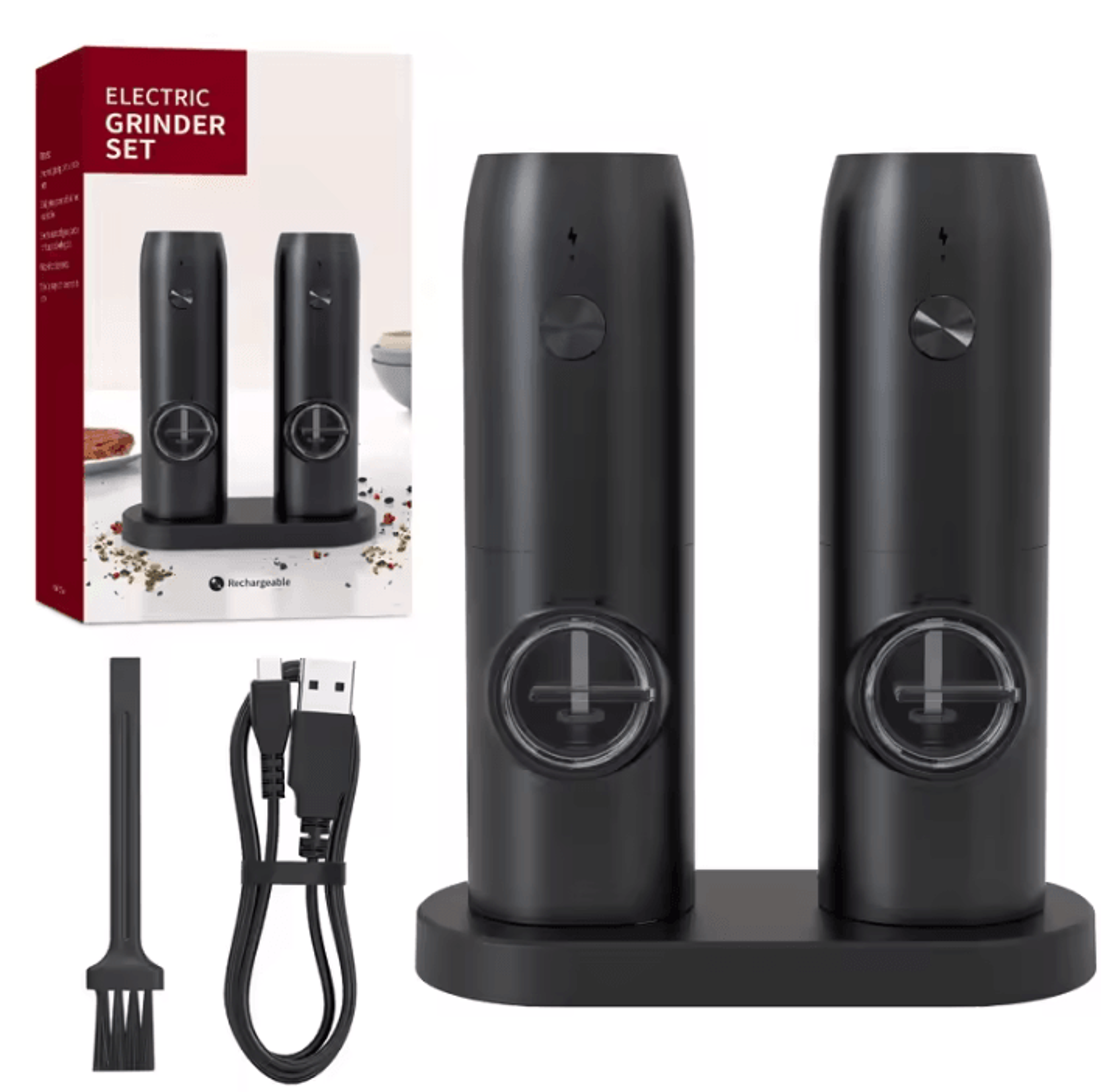 USB Rechargeable Automatic Salt And Pepper Grinder With Adjustable Coarseness 6