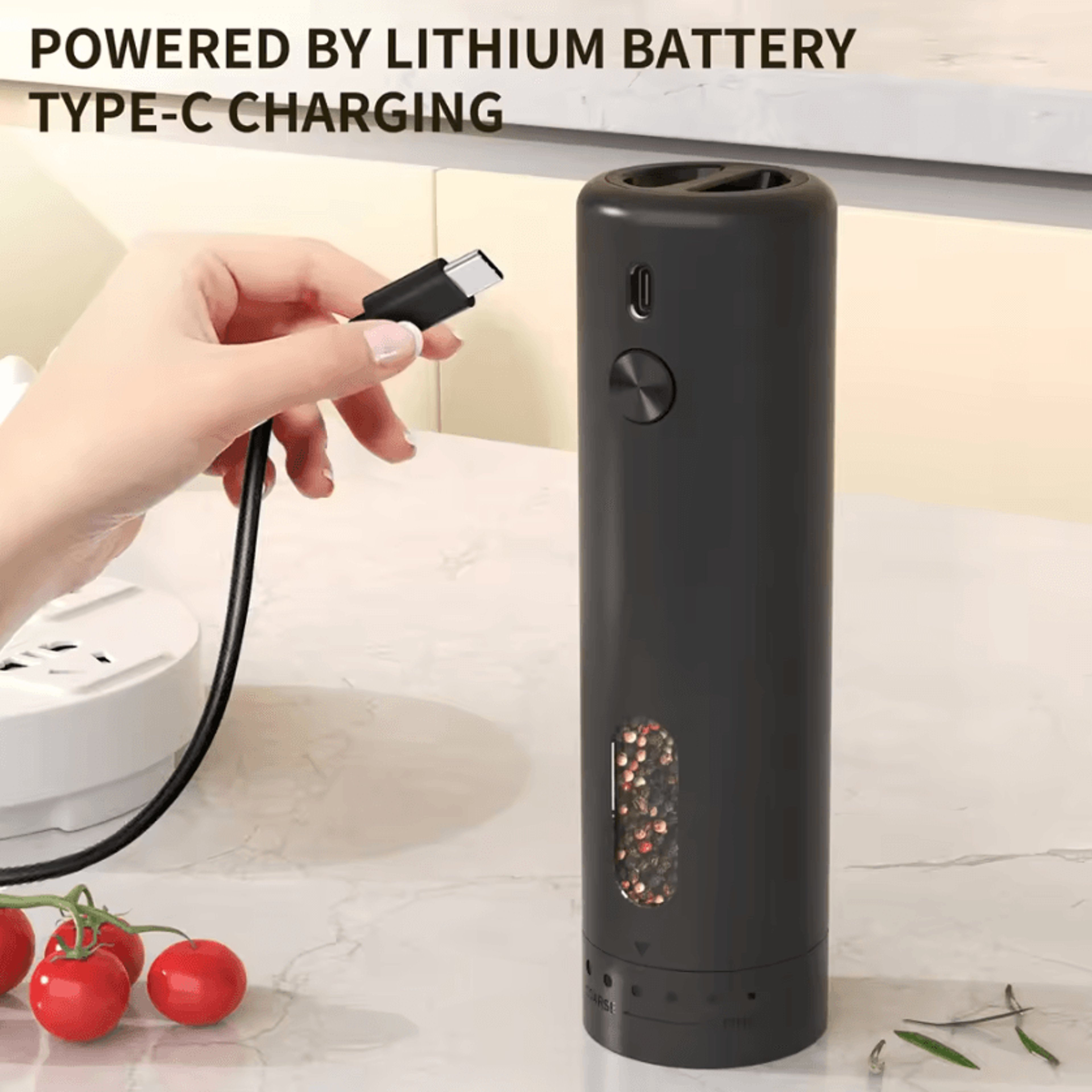 One Touch Rechargeable Salt And Pepper Grinder With LED Light 1