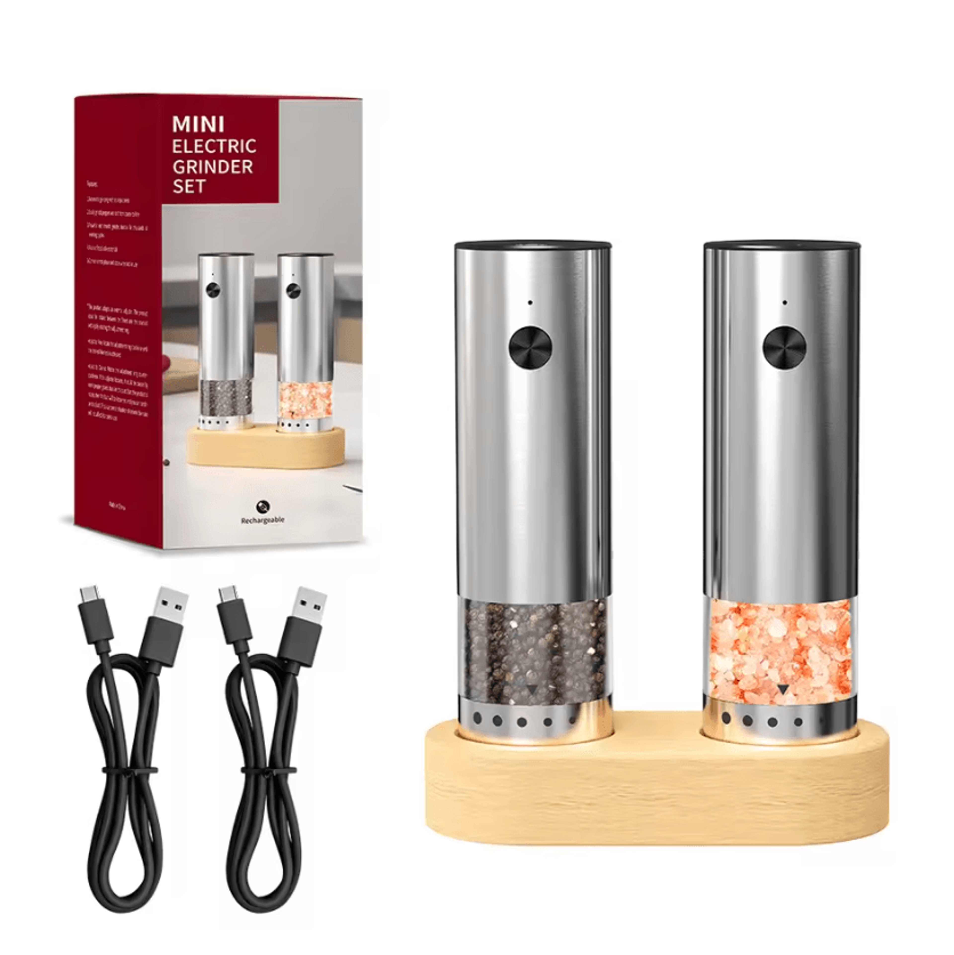 Compact USB Rechargeable Electric Pepper Grinder With Adjustable Coarseness 5