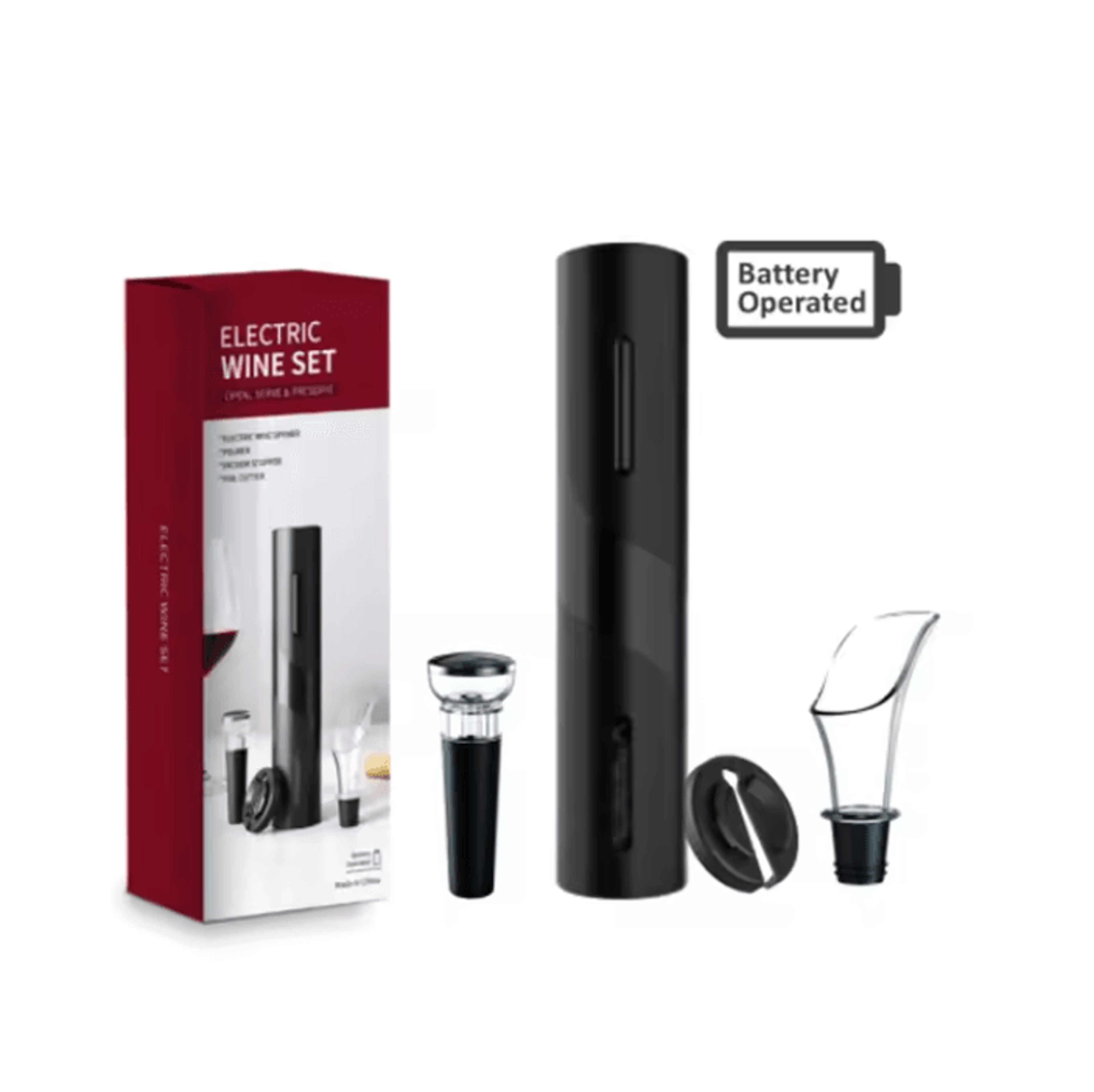 ServeEase Automatic Electric Wine Opener Set With Storage Base 4