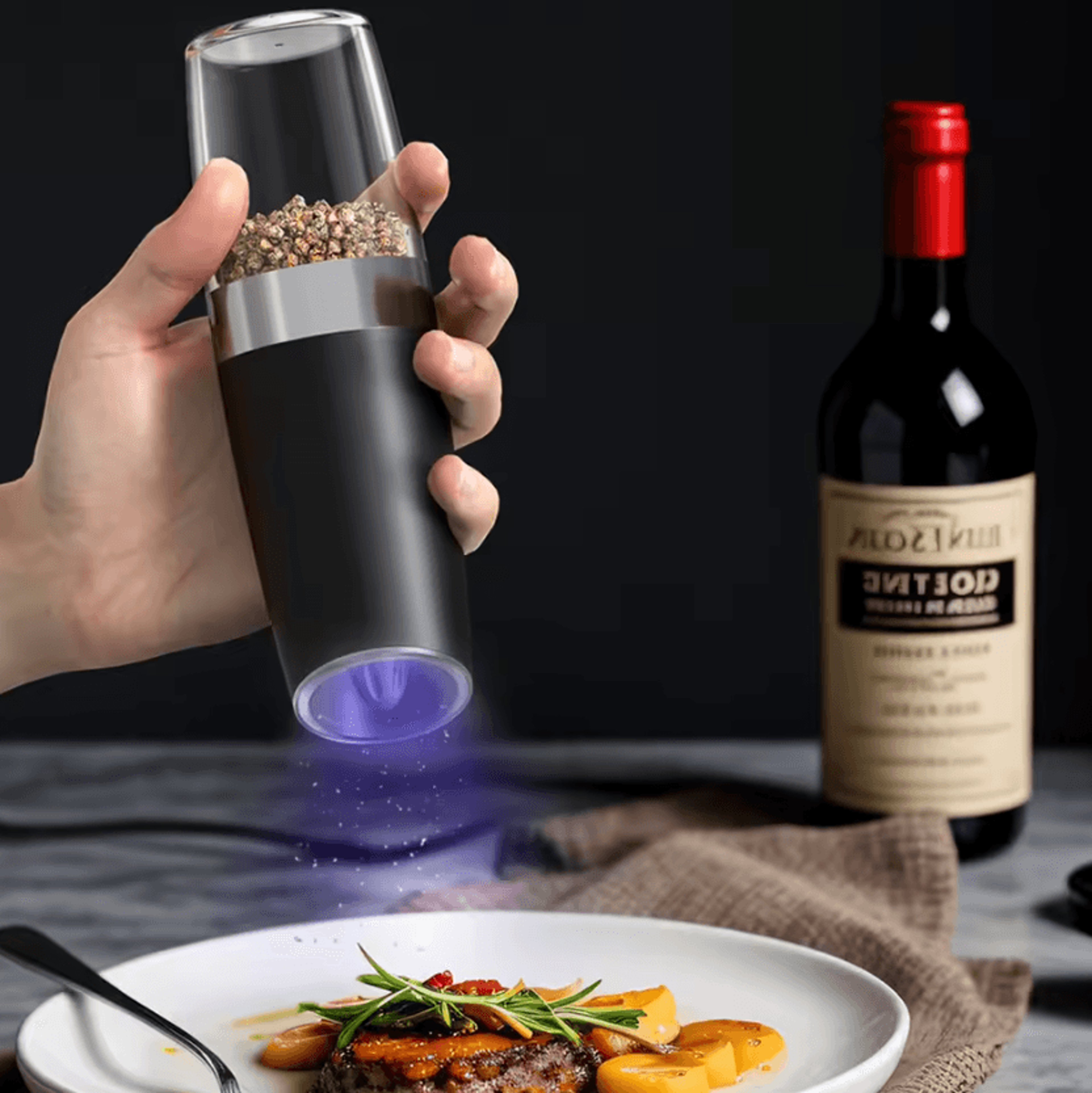 TiltGrind Automatic Gravity Salt And Pepper Grinder Set 1