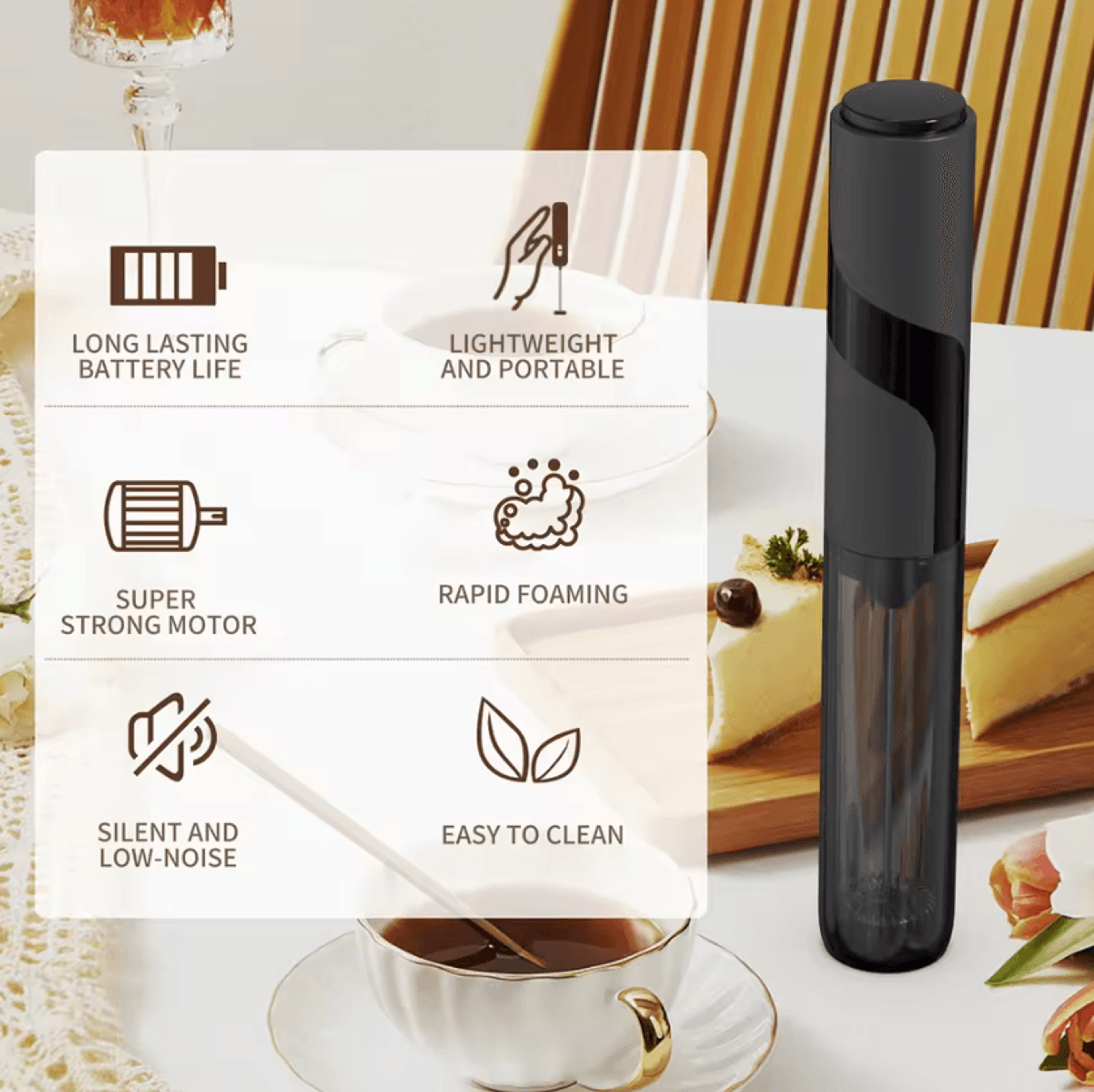 frothpro rechargeable handheld milk frother and drink mixer