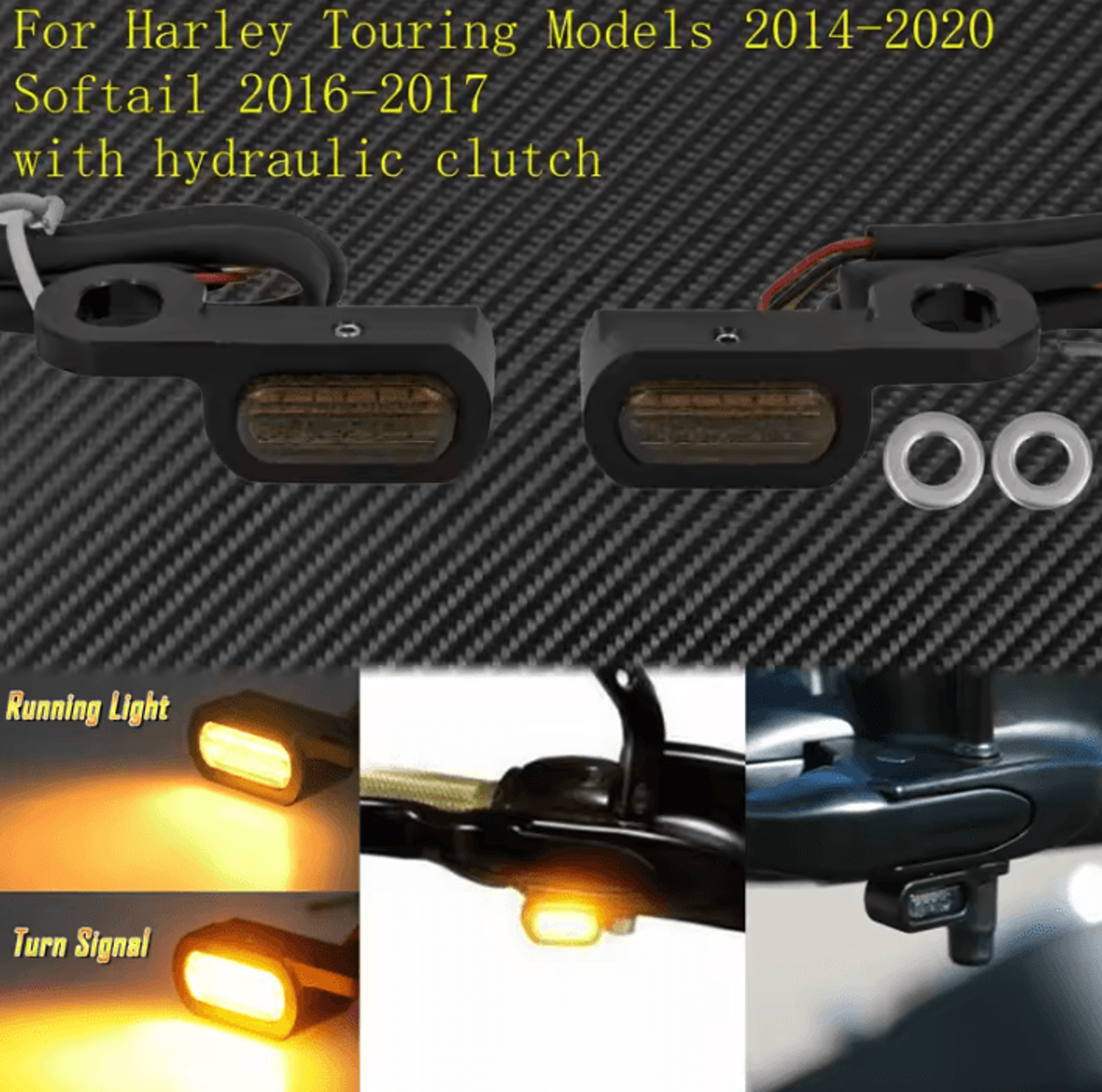 E Mark Mini LED Turn Signal Running Lights For Harley Motorcycles 7