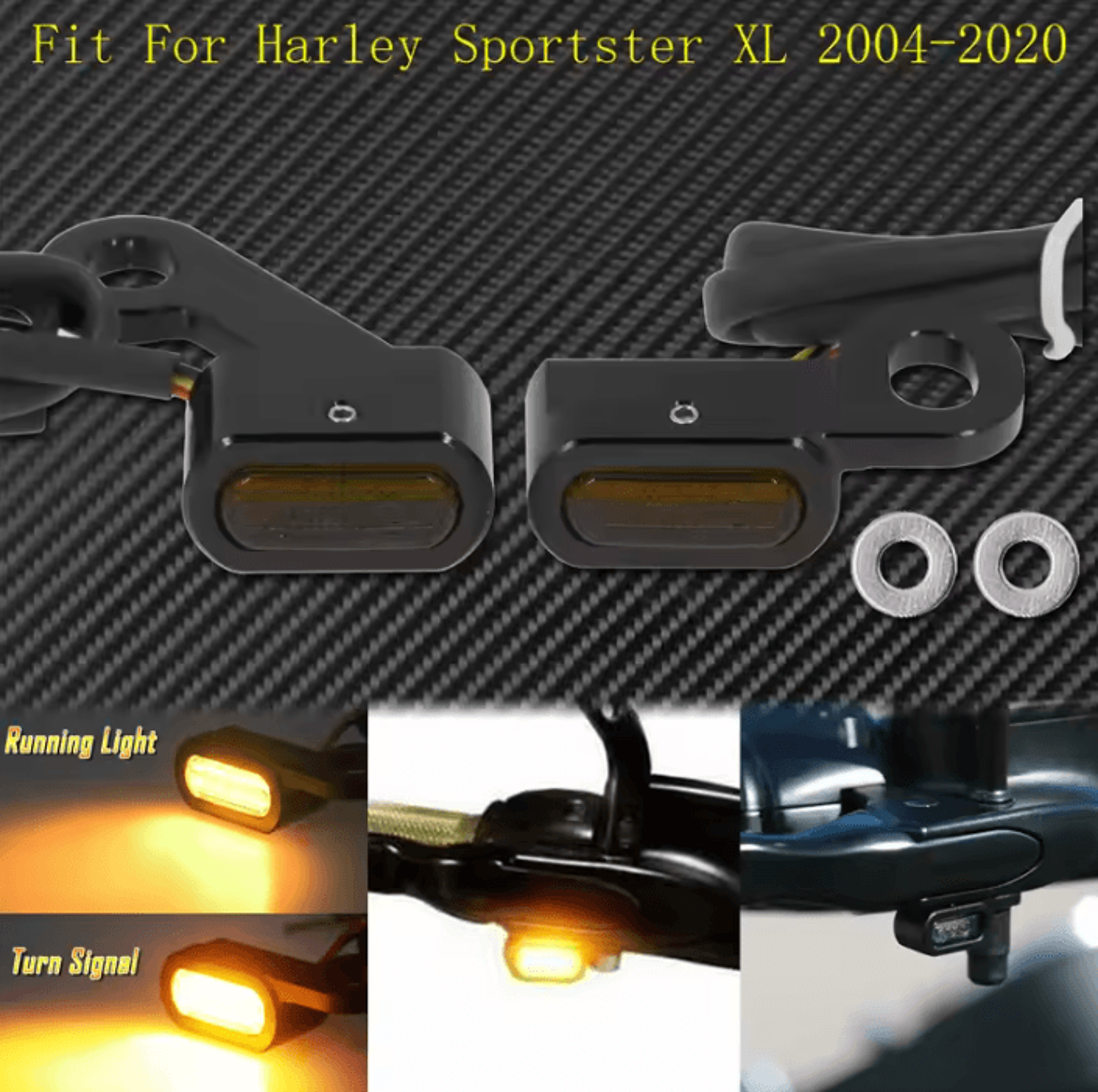 E Mark Mini LED Turn Signal Running Lights For Harley Motorcycles 6