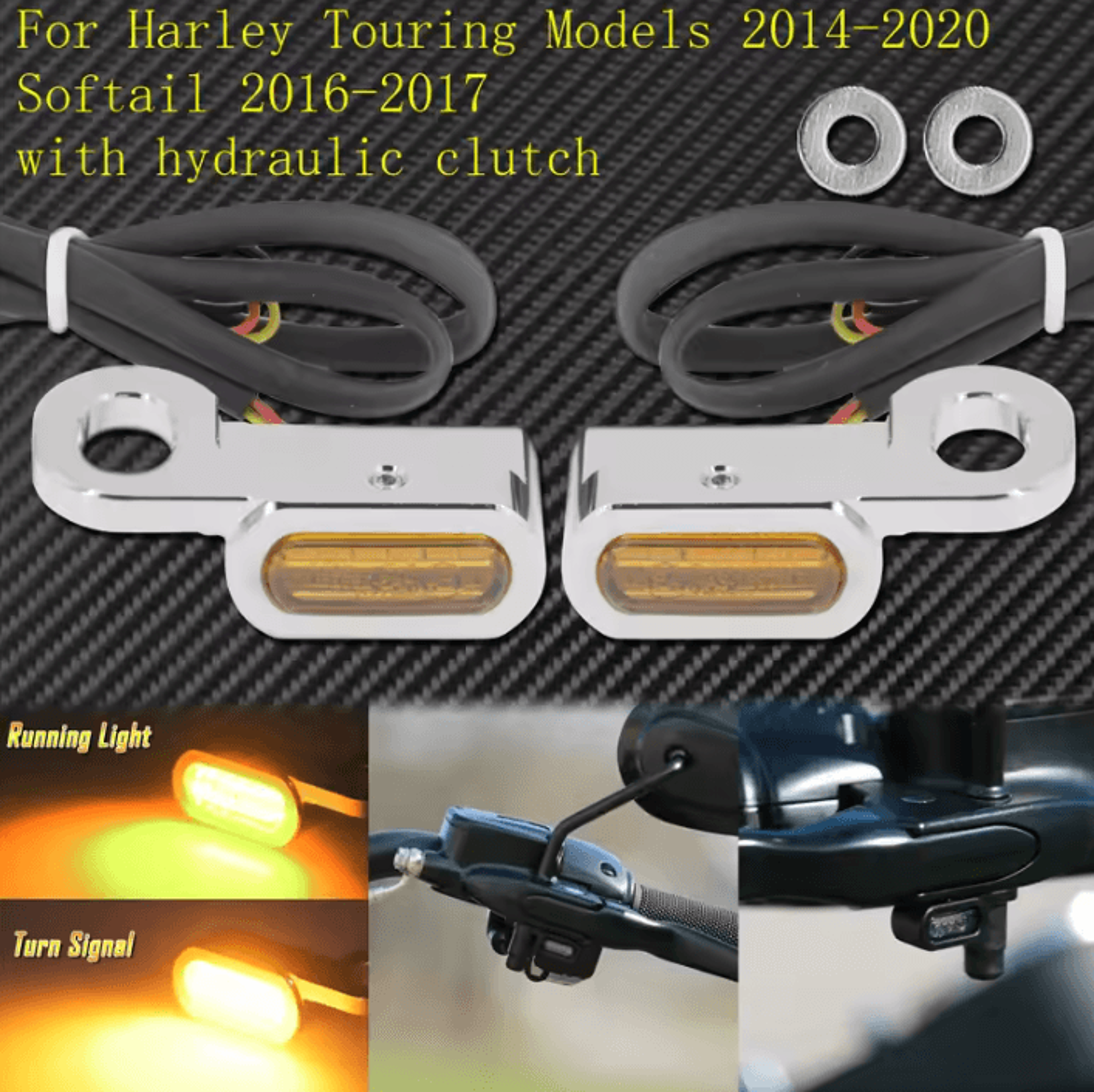 E Mark Mini LED Turn Signal Running Lights For Harley Motorcycles 12