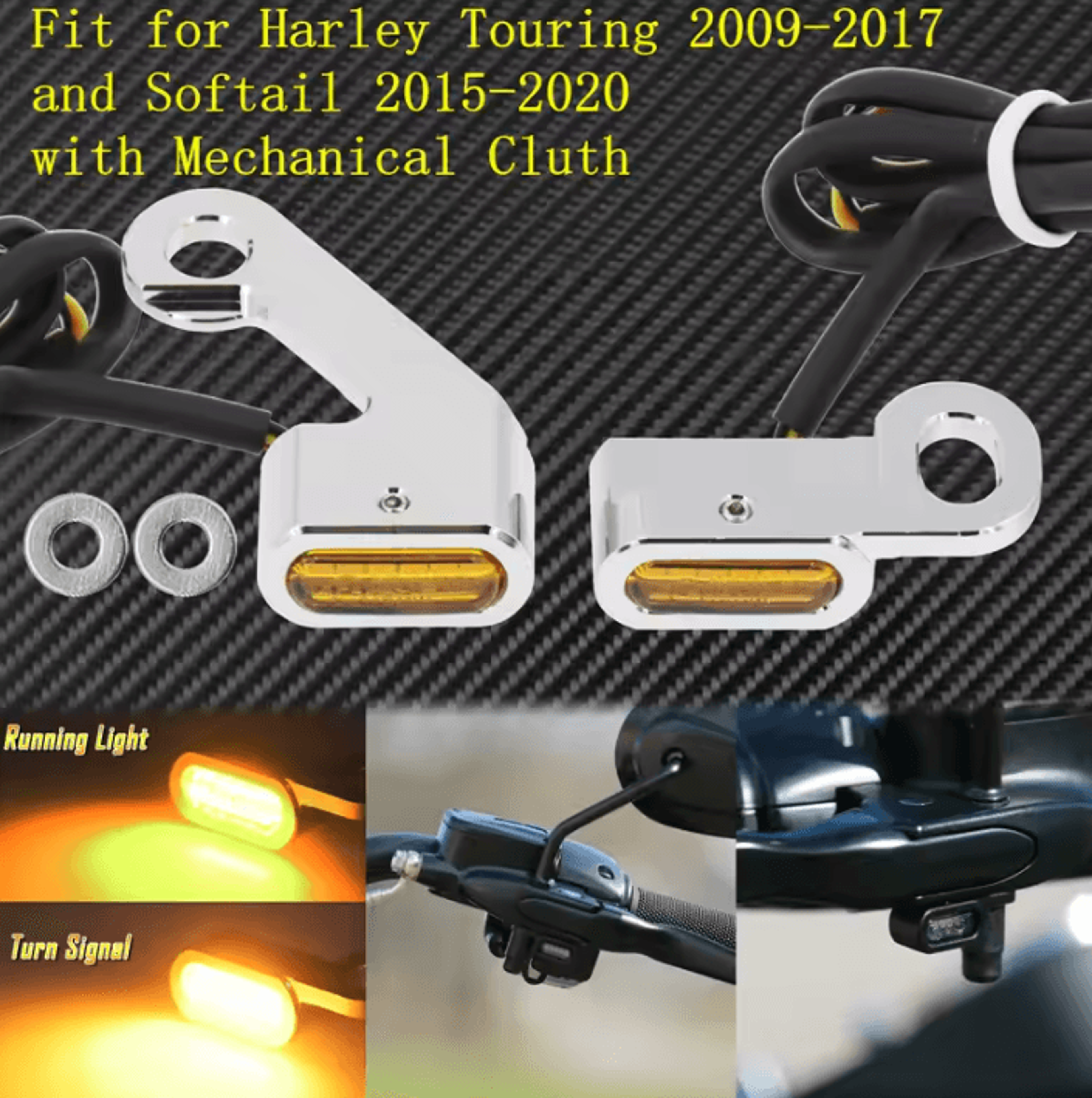 Low Profile E Mark Mini LED Turn Signals For Harley Sportster XL 883 1200 15