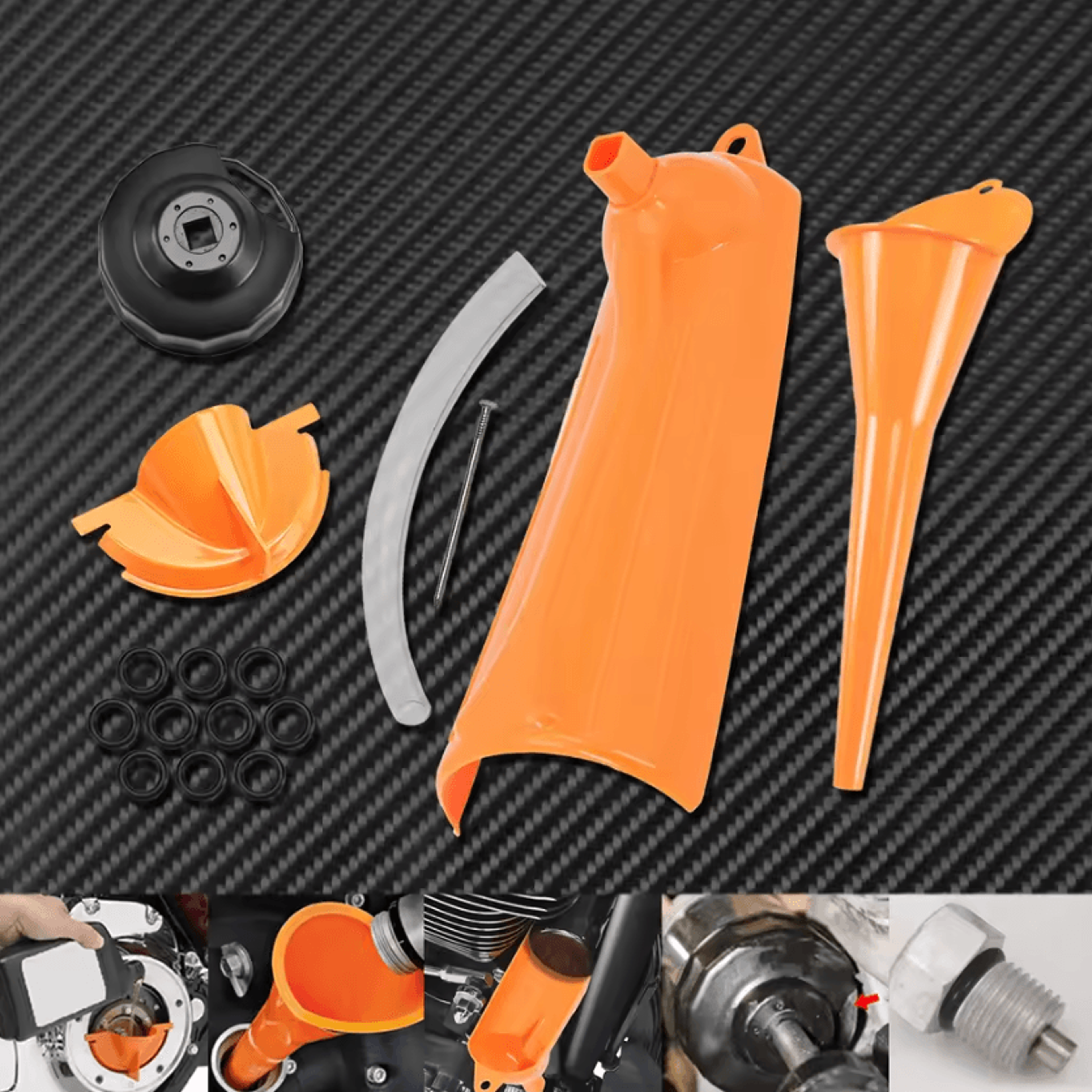 Drip Free Oil Change Tool Kit For Harley Sportster Touring Dyna 4