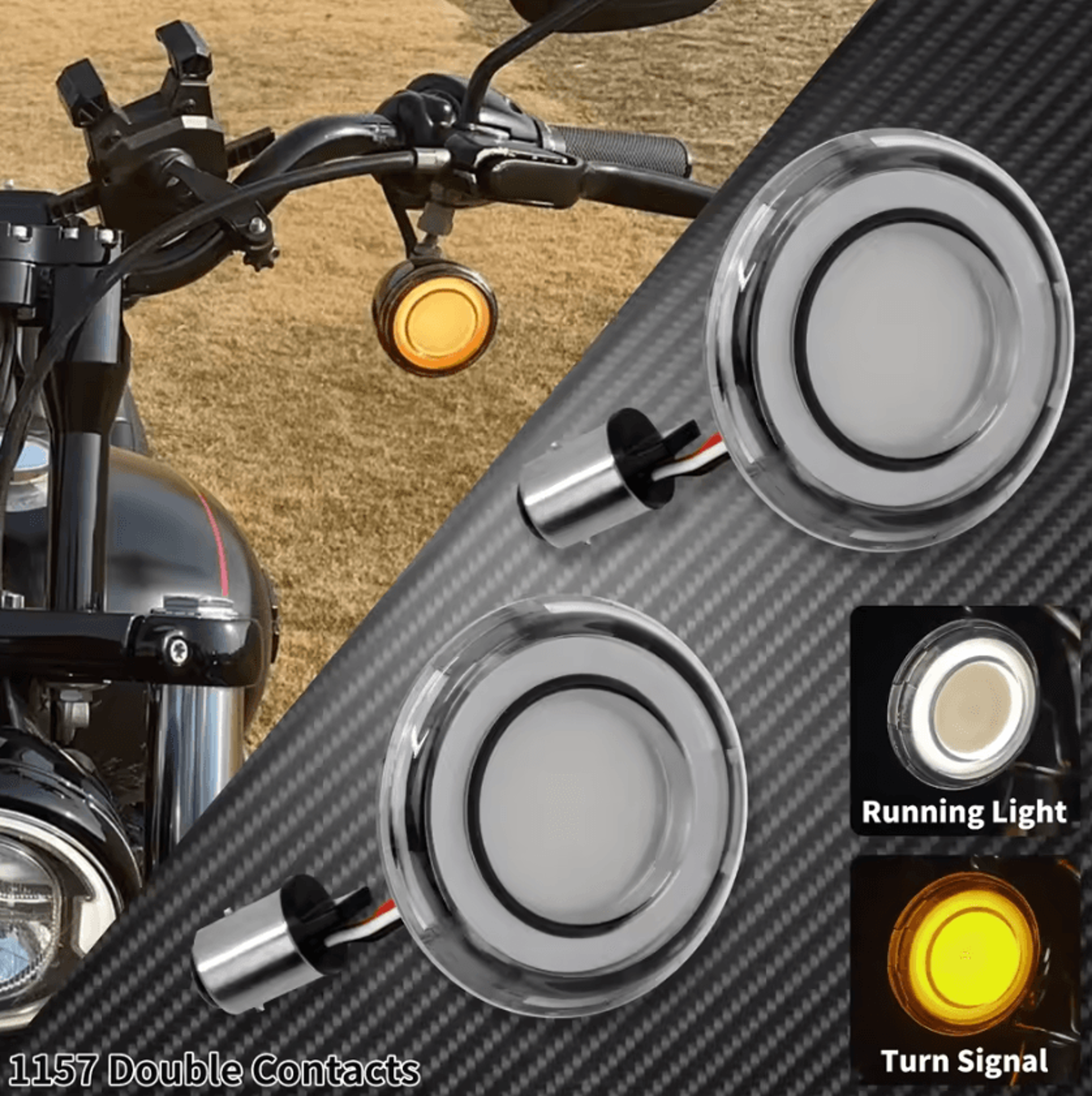 1157 Bullet LED Turn Signal Inserts For Harley Touring Sportster Softail Dyna 6