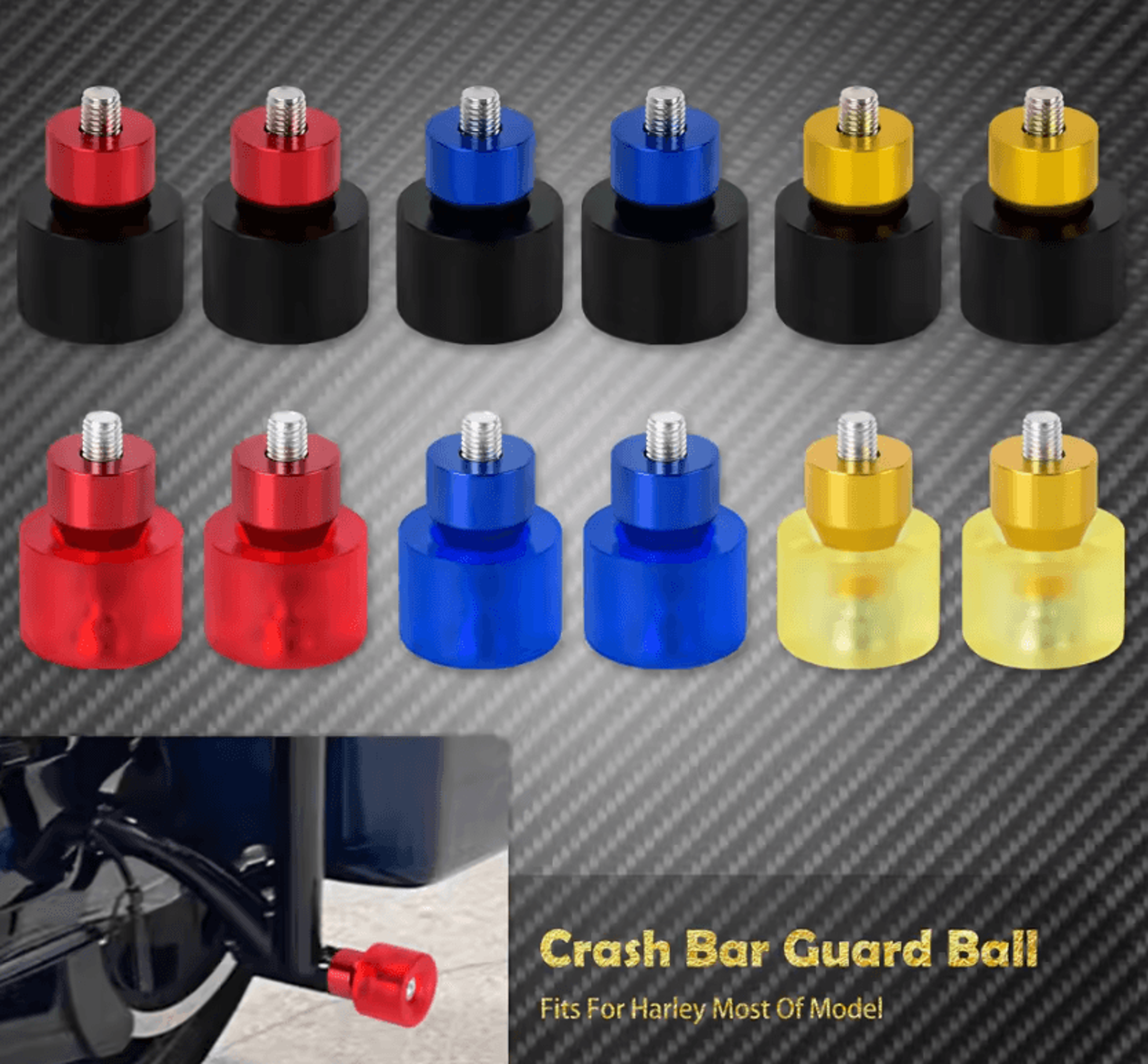 M12 Crash Bar Protector Balls For Harley Touring Softail Dyna Sportster 0
