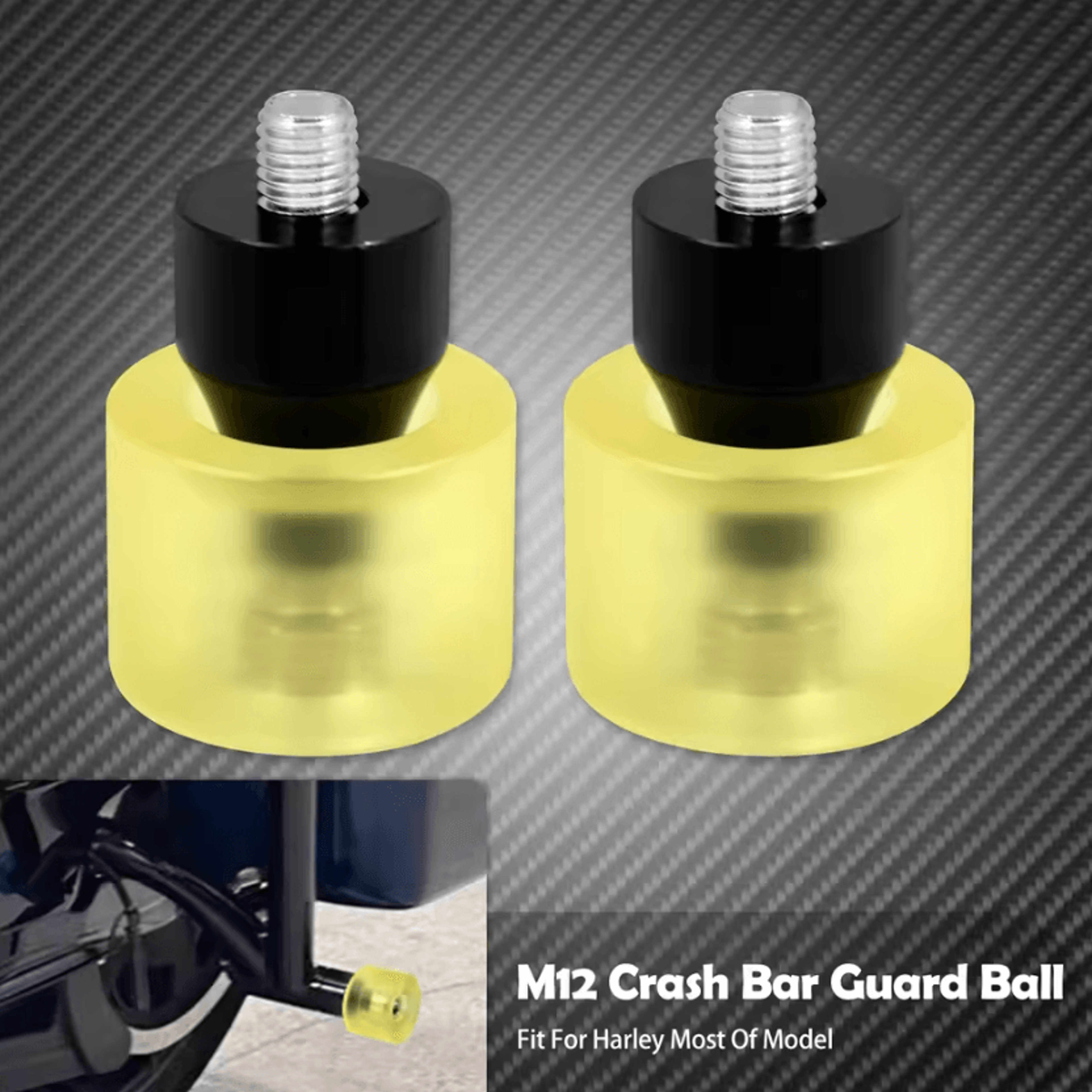 M12 Crash Bar Protector Balls For Harley Touring Softail Dyna Sportster 14