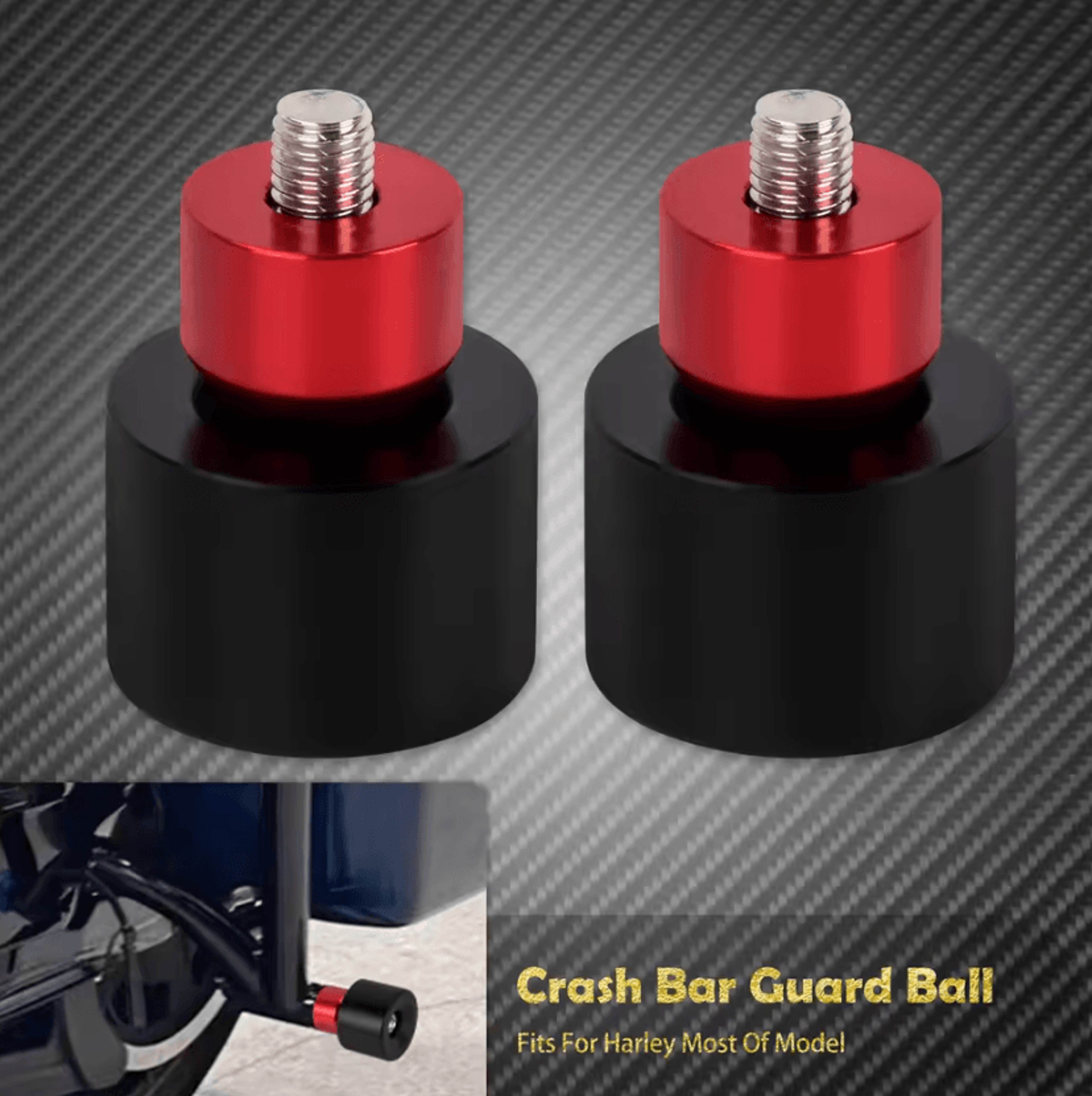M12 Crash Bar Protector Balls For Harley Touring Softail Dyna Sportster 7
