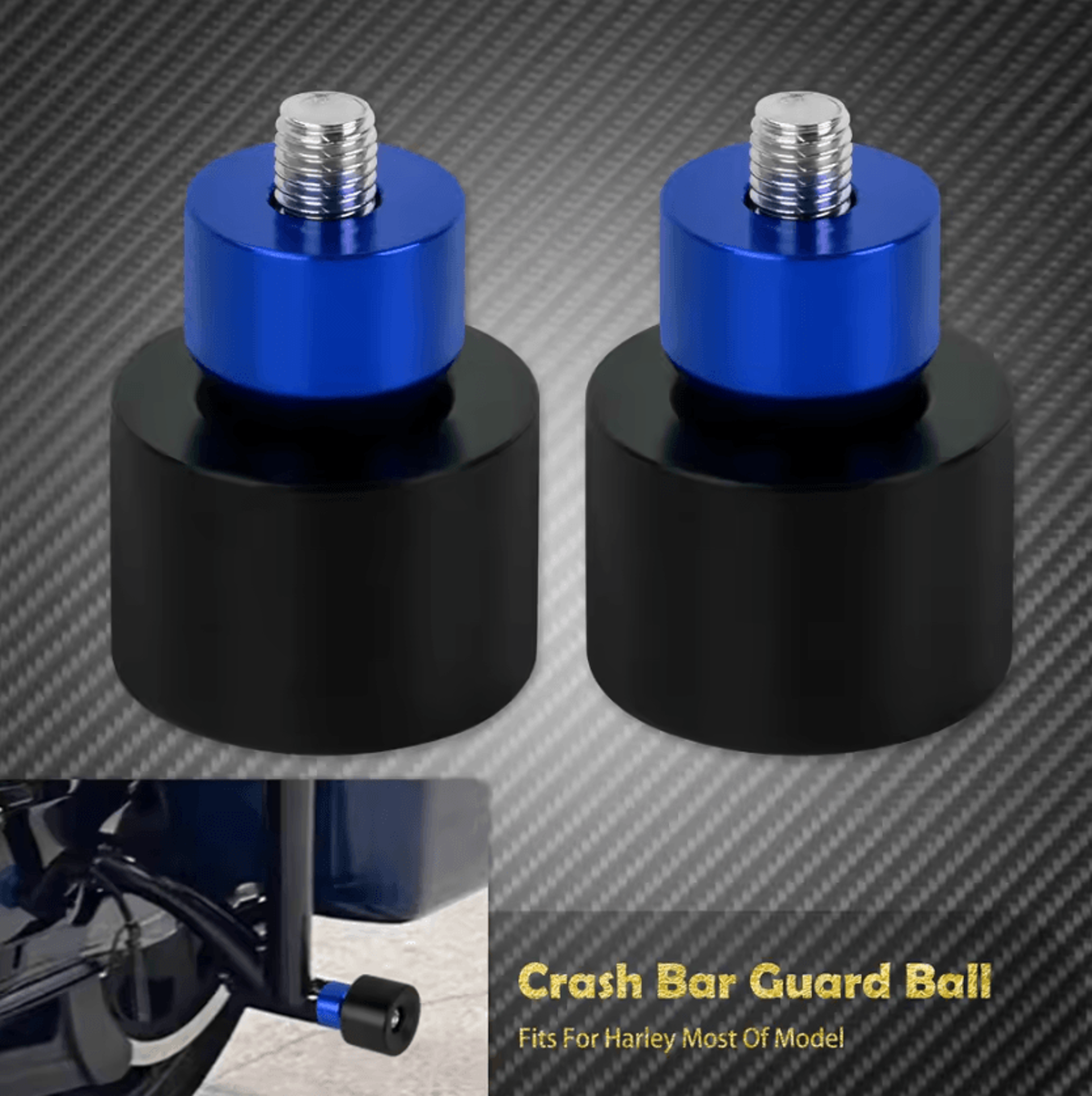 M12 Crash Bar Protector Balls For Harley Touring Softail Dyna Sportster 10