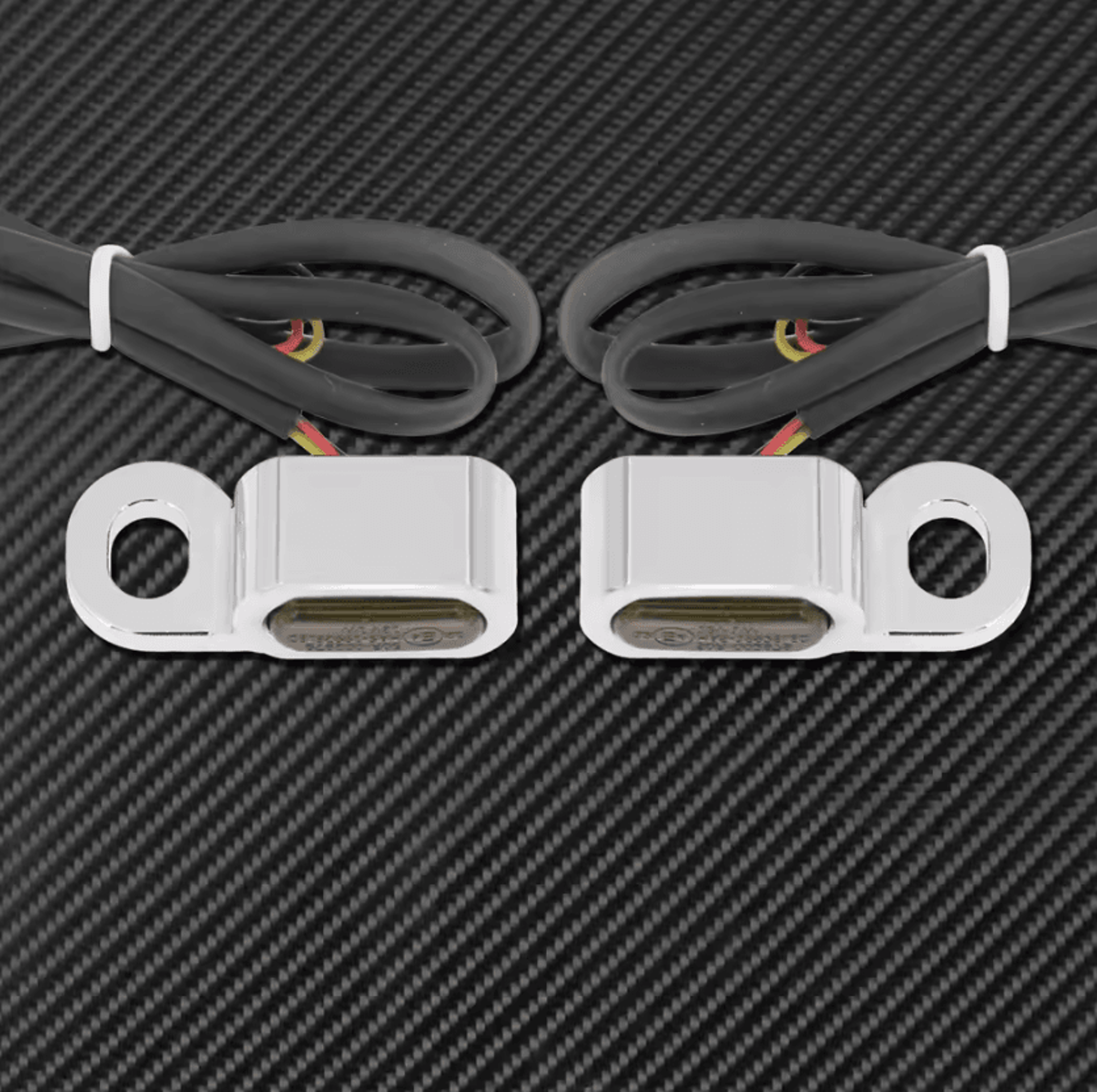 Black Chrome LED Front Turn Signal Lights For Harley Touring Softail 1