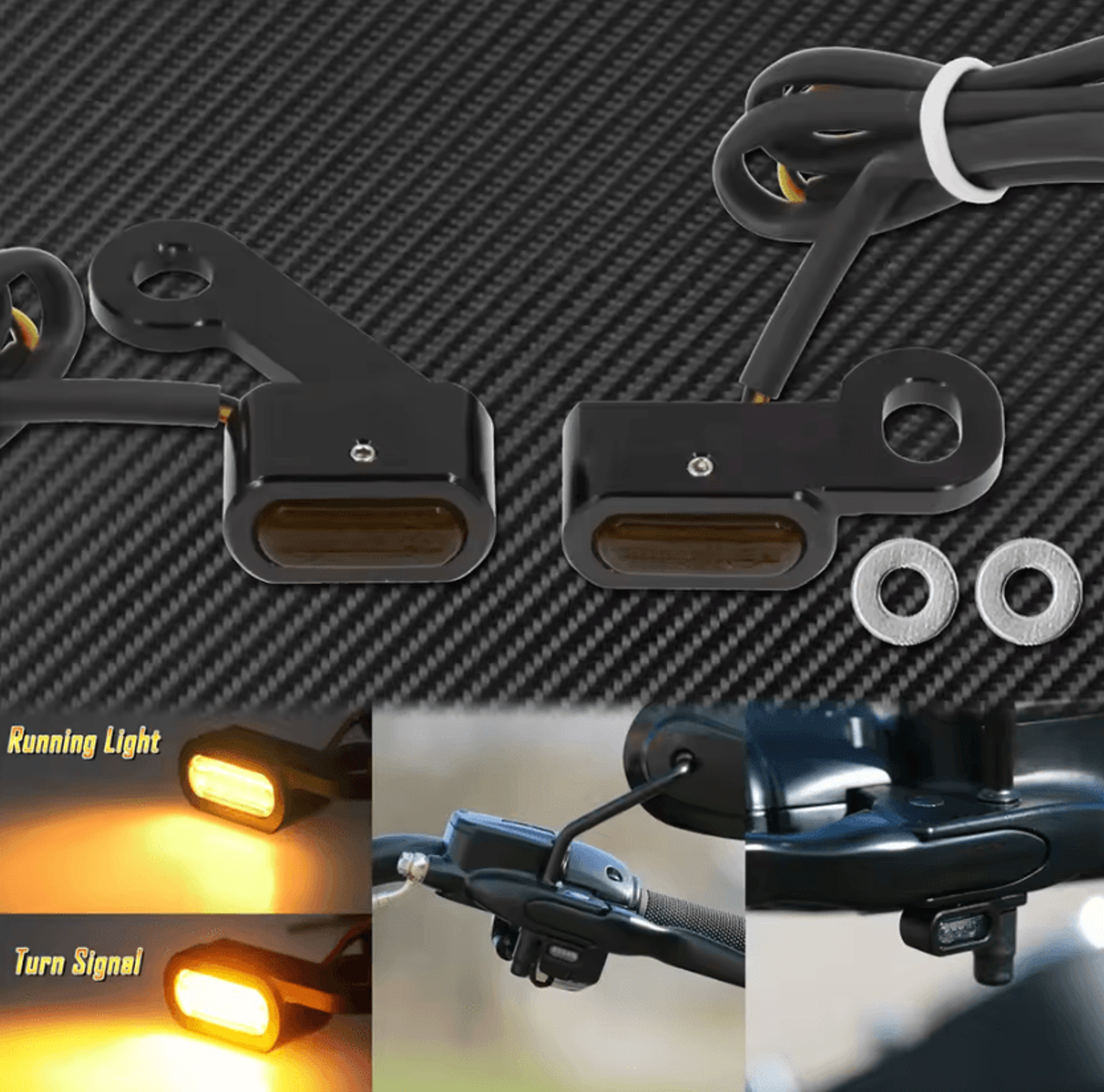 E Mark Mini Amber LED Turn Signals For Harley Sportster XL 20042024 5