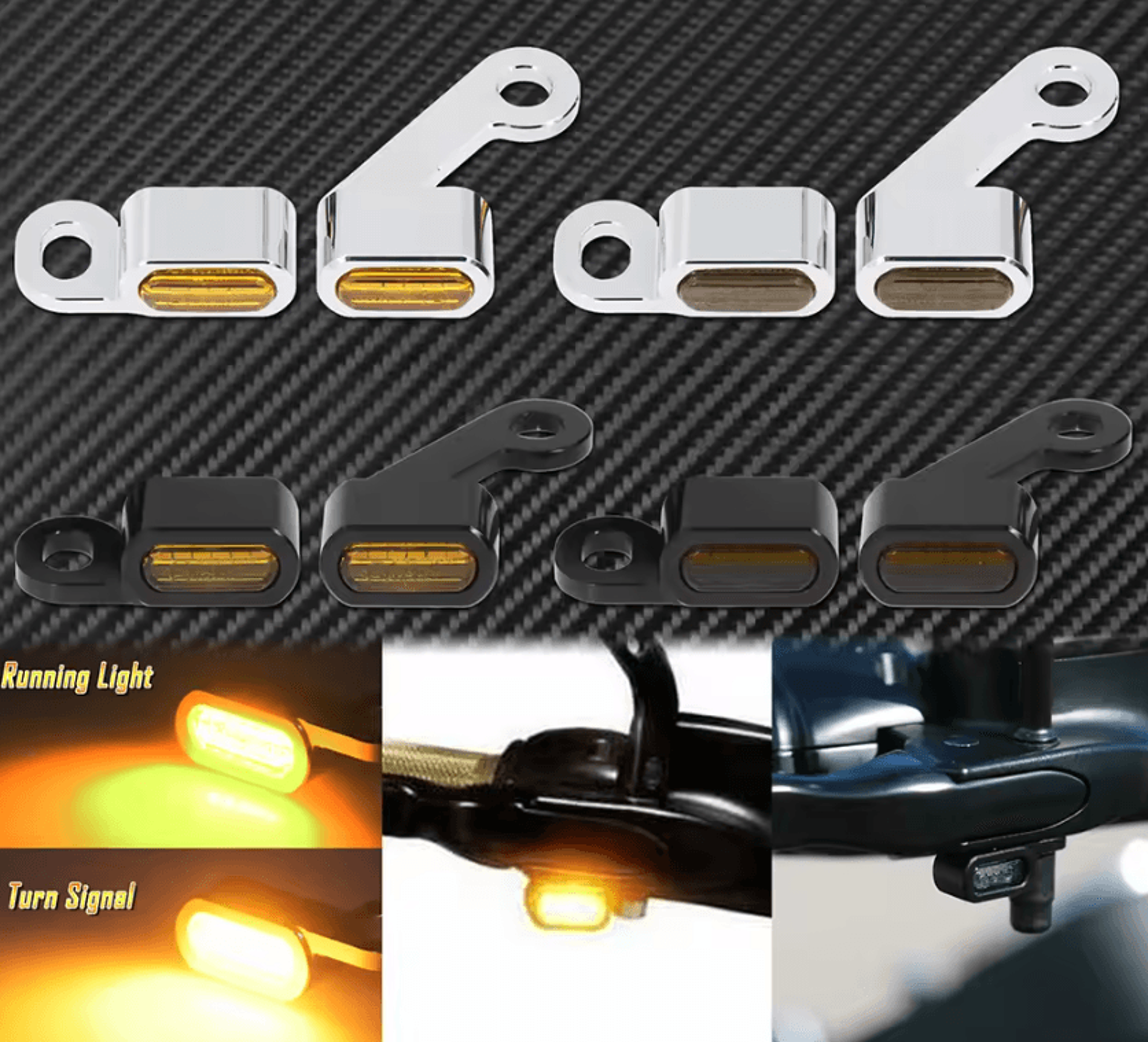 E Mark Mini Amber LED Turn Signals For Harley Sportster XL 20042024 0