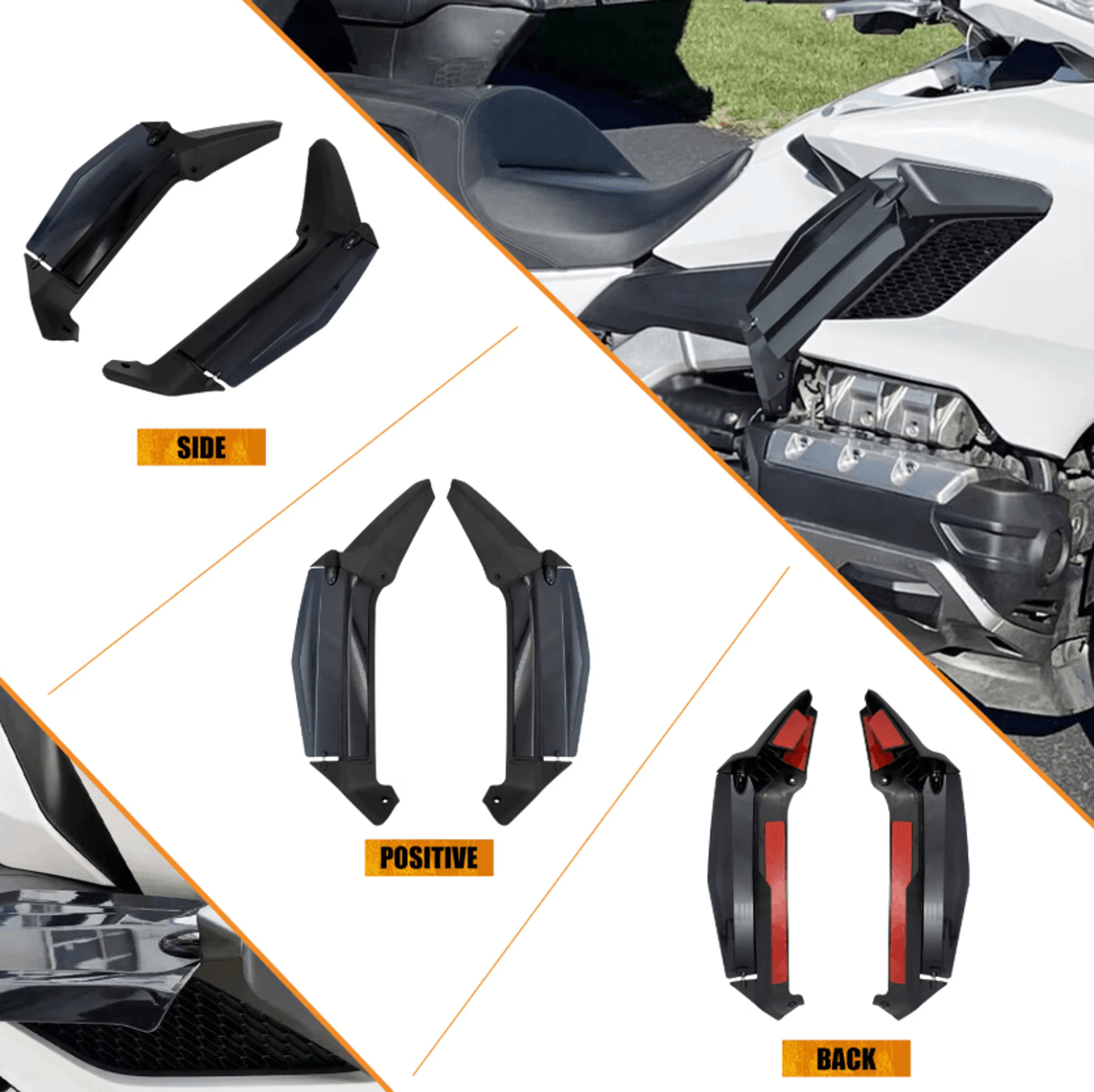 Adjustable Side Wing Air Deflectors For Honda Gold Wing GL1800 20182023 2