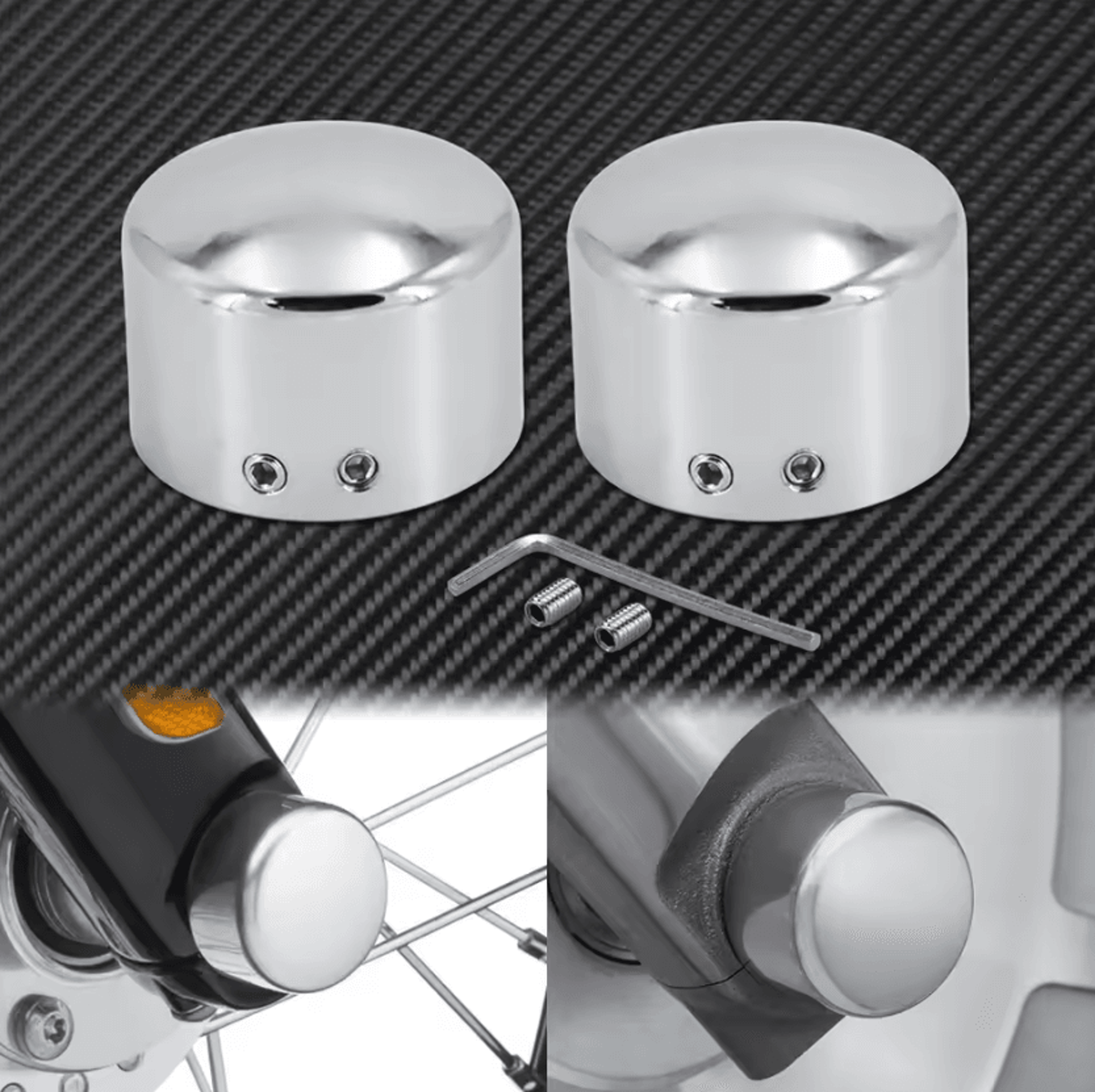 Precision CNC Front Axle Caps For Harley Touring Dyna Softail Sportster 4