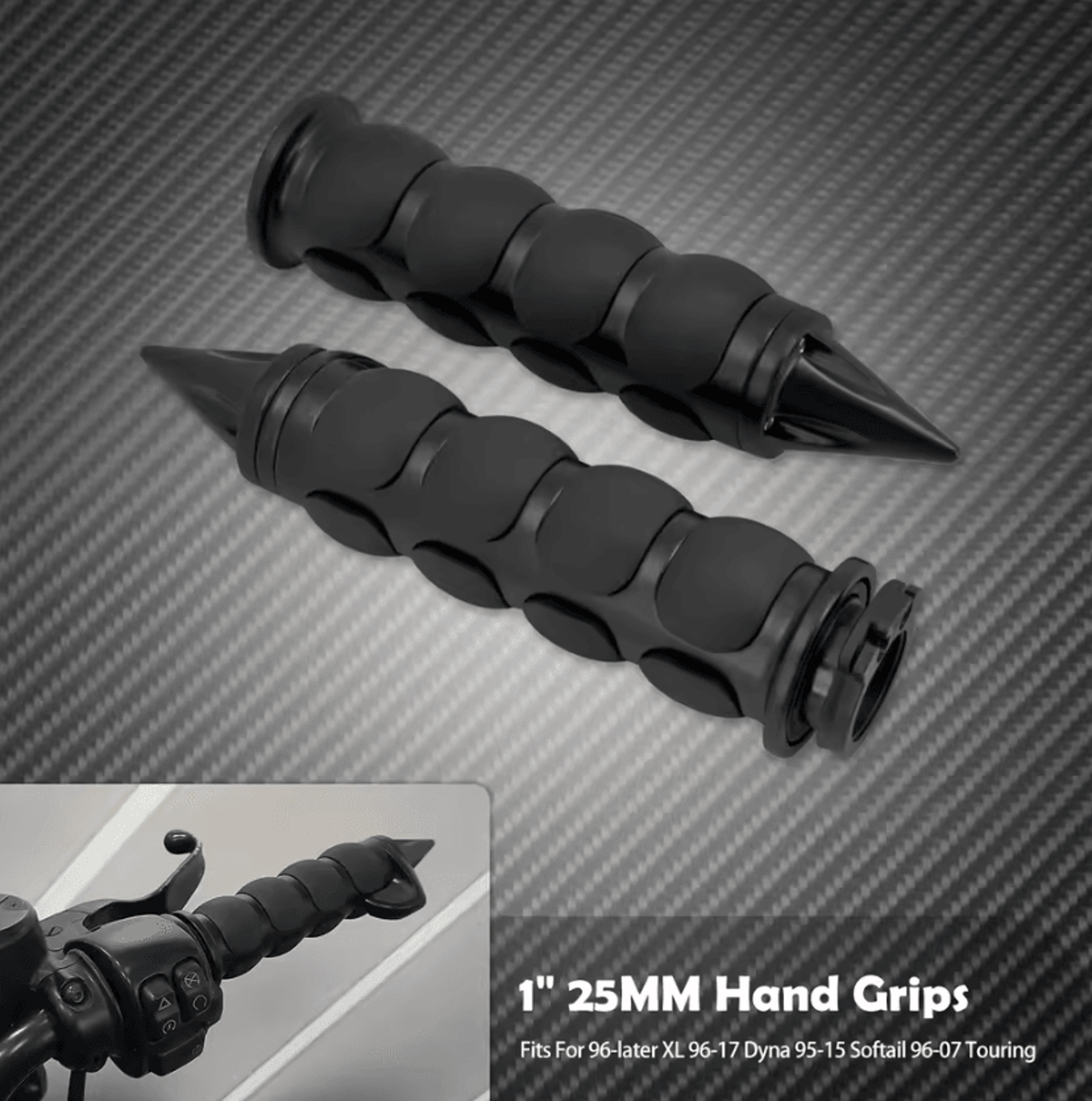 Anti Slip 1 Inch Handlebar Grips For Harley Sportster Dyna Softail Touring 11