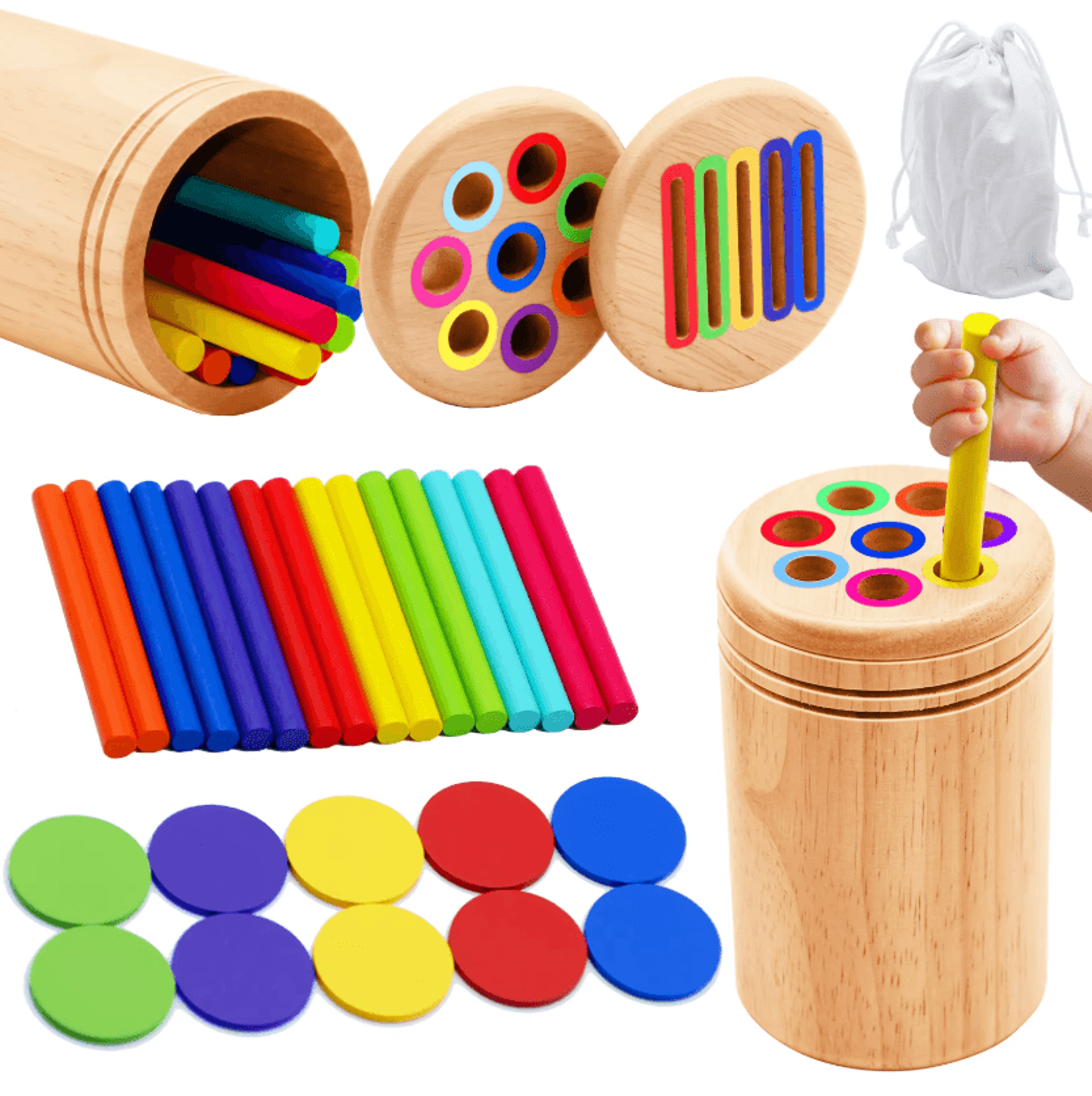 montessori wooden color and shape sorting box for toddlers