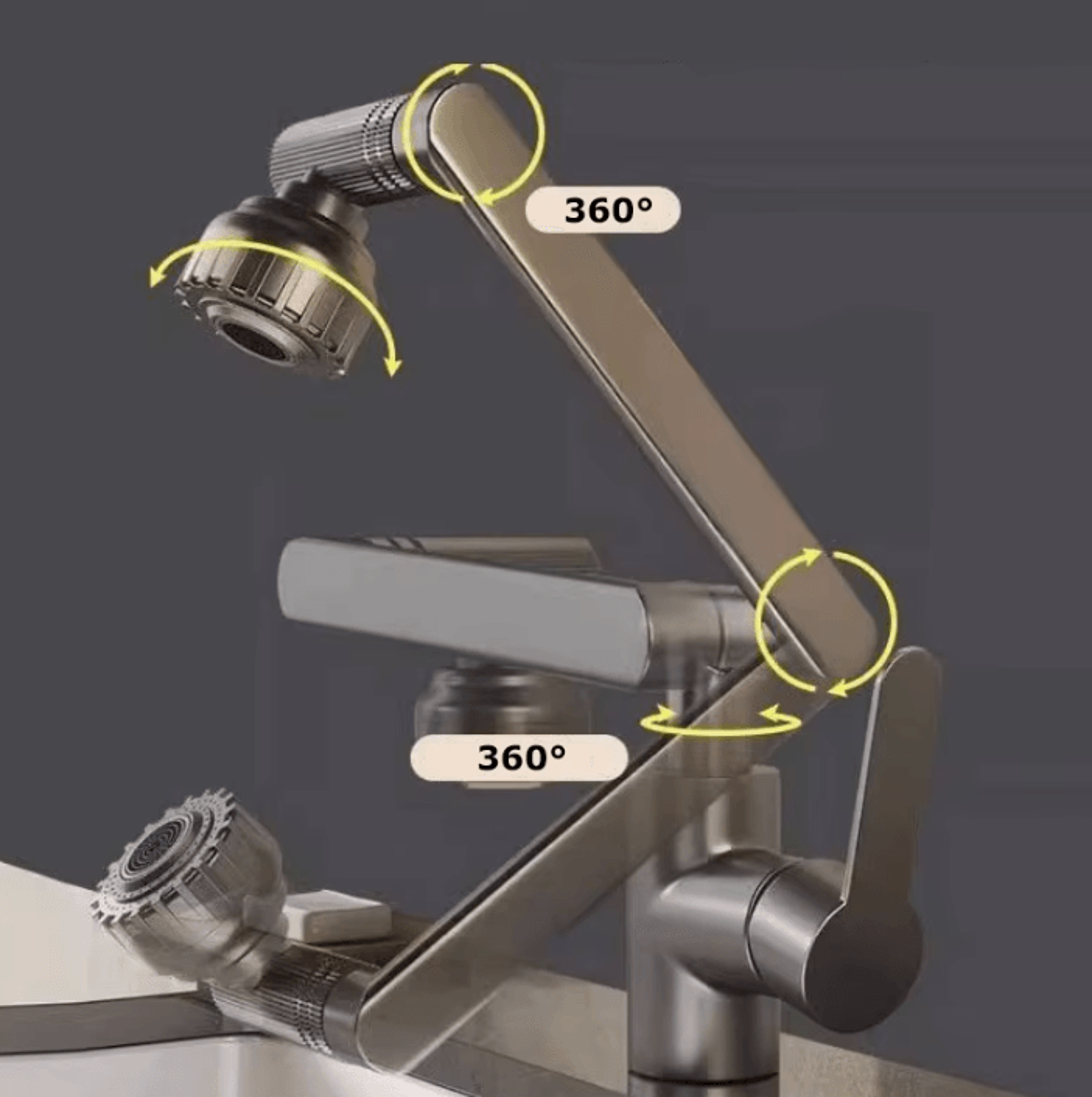 FlexArm Dual Mode Rotating Robotic Faucet For Kitchen And Bathroom 3