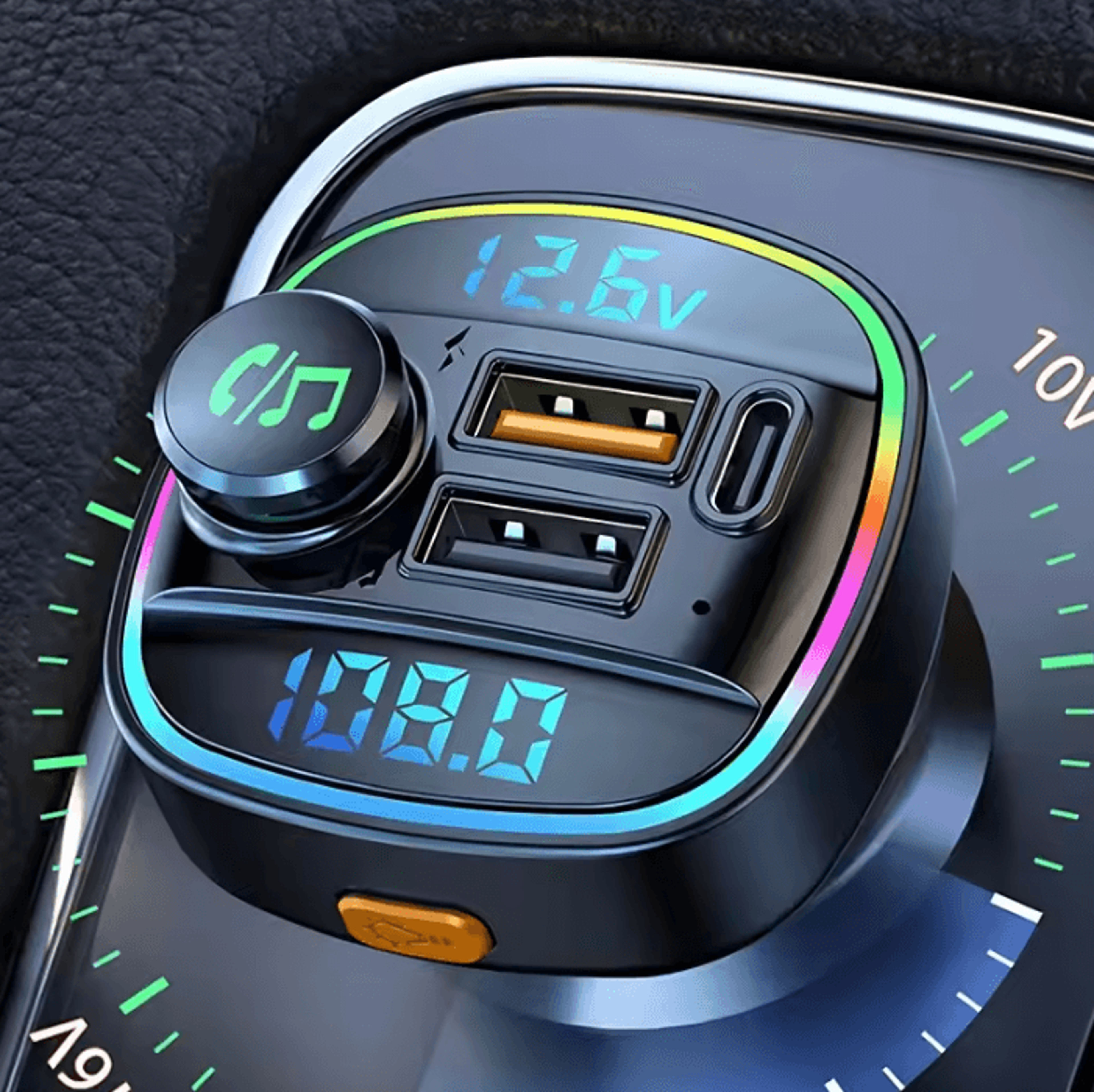 drivelink bluetooth 5.0 fm transmitter with 22.5w fast charging