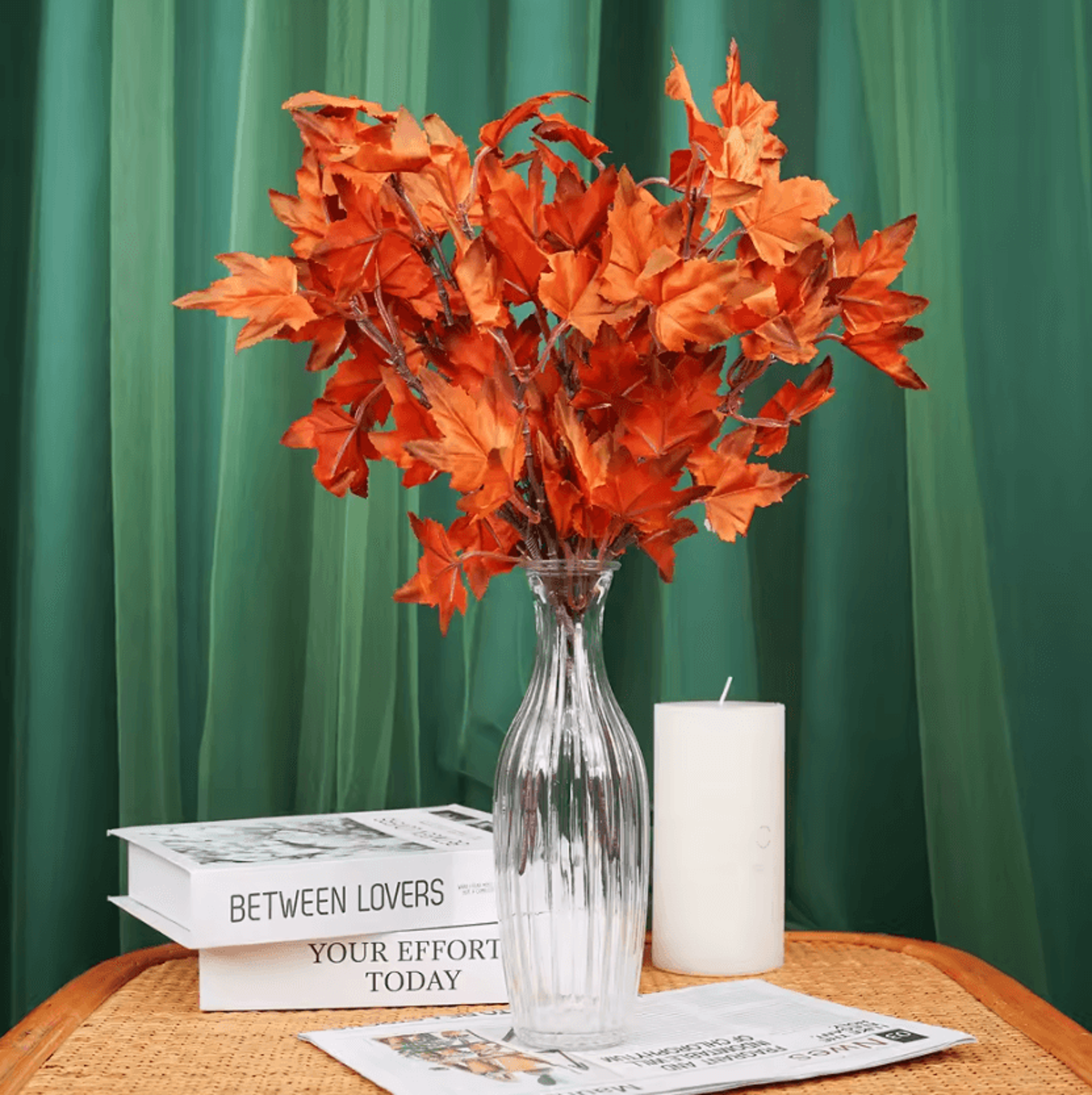 autumn glow artificial maple leaf bouquet for home and wedding decor