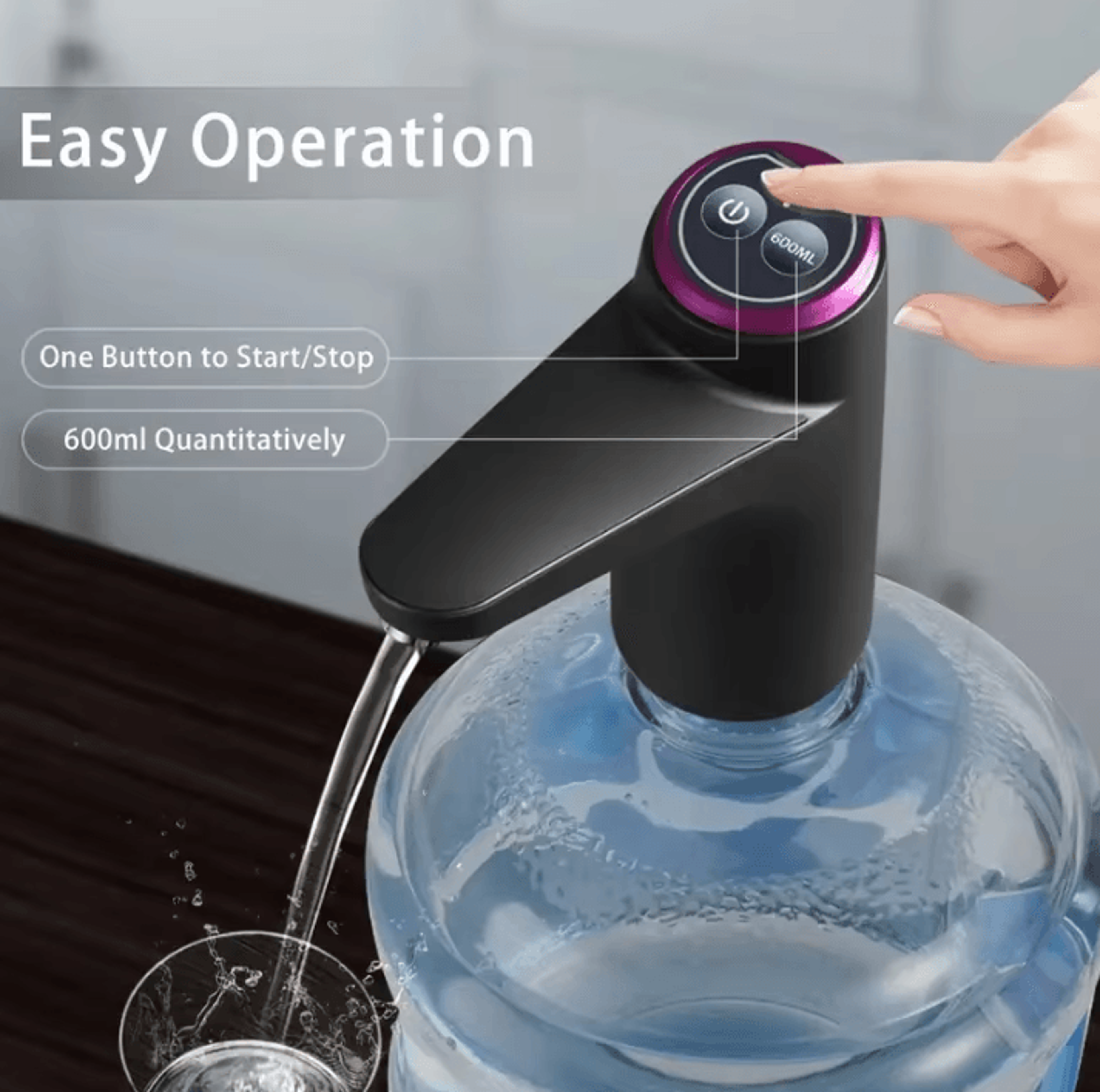 aquatap usb rechargeable 5-gallon automatic water dispenser