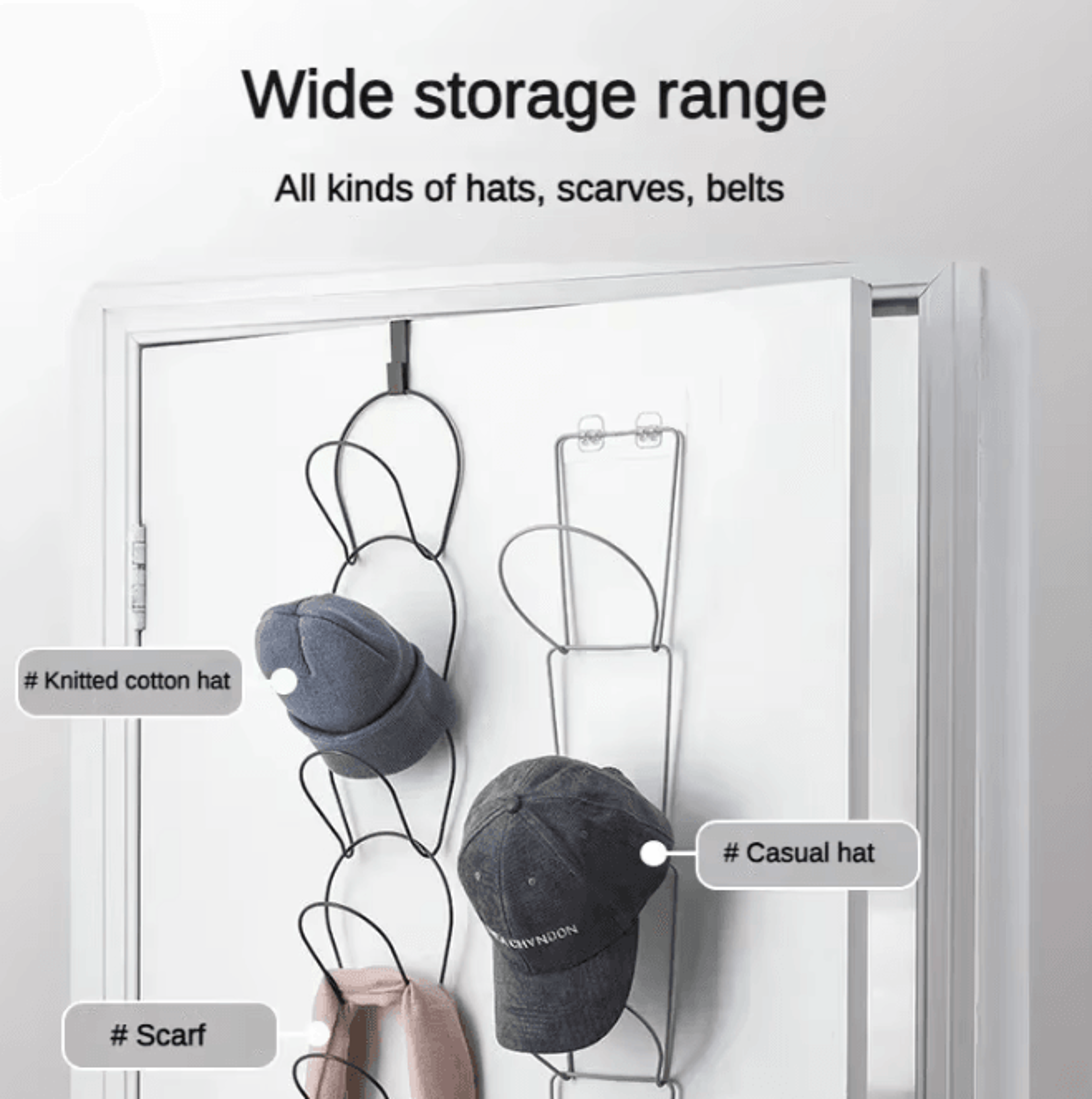 SpaceMate 5Hook Over Door Hat And Cap Organizer 3