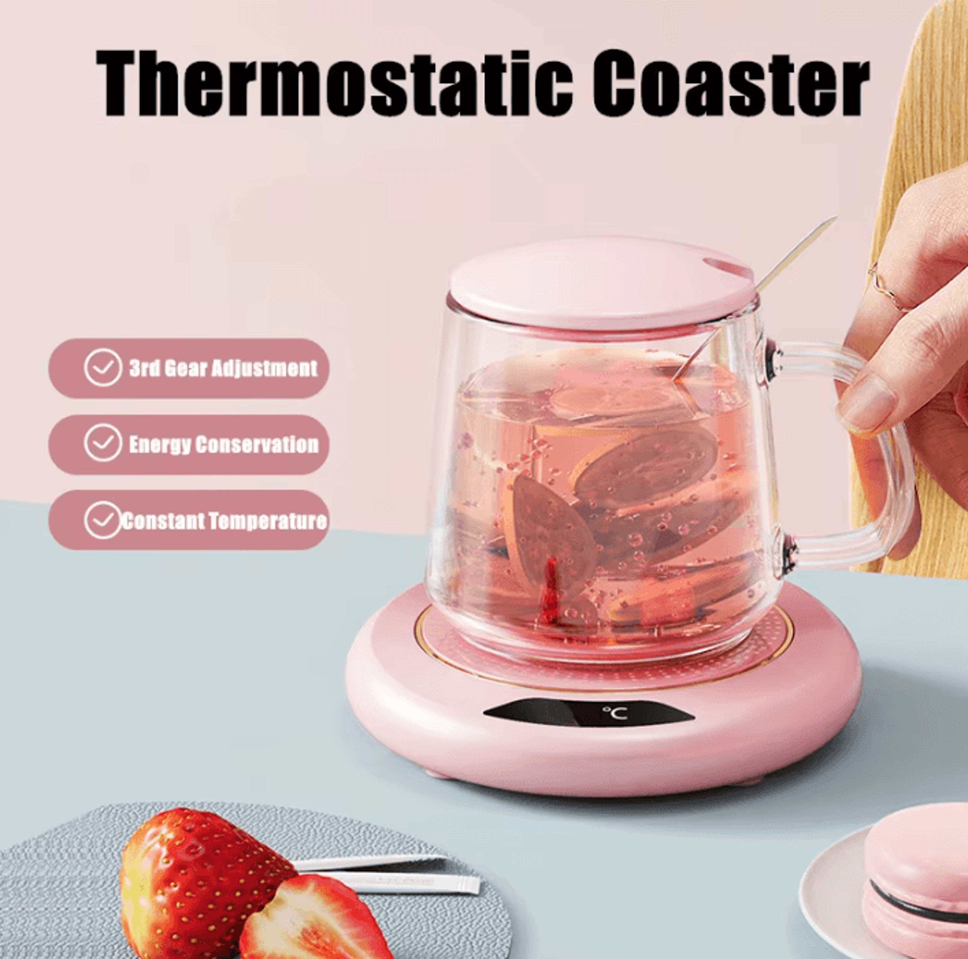 WarmSip 3Level USB Thermostatic Heating Coaster 0