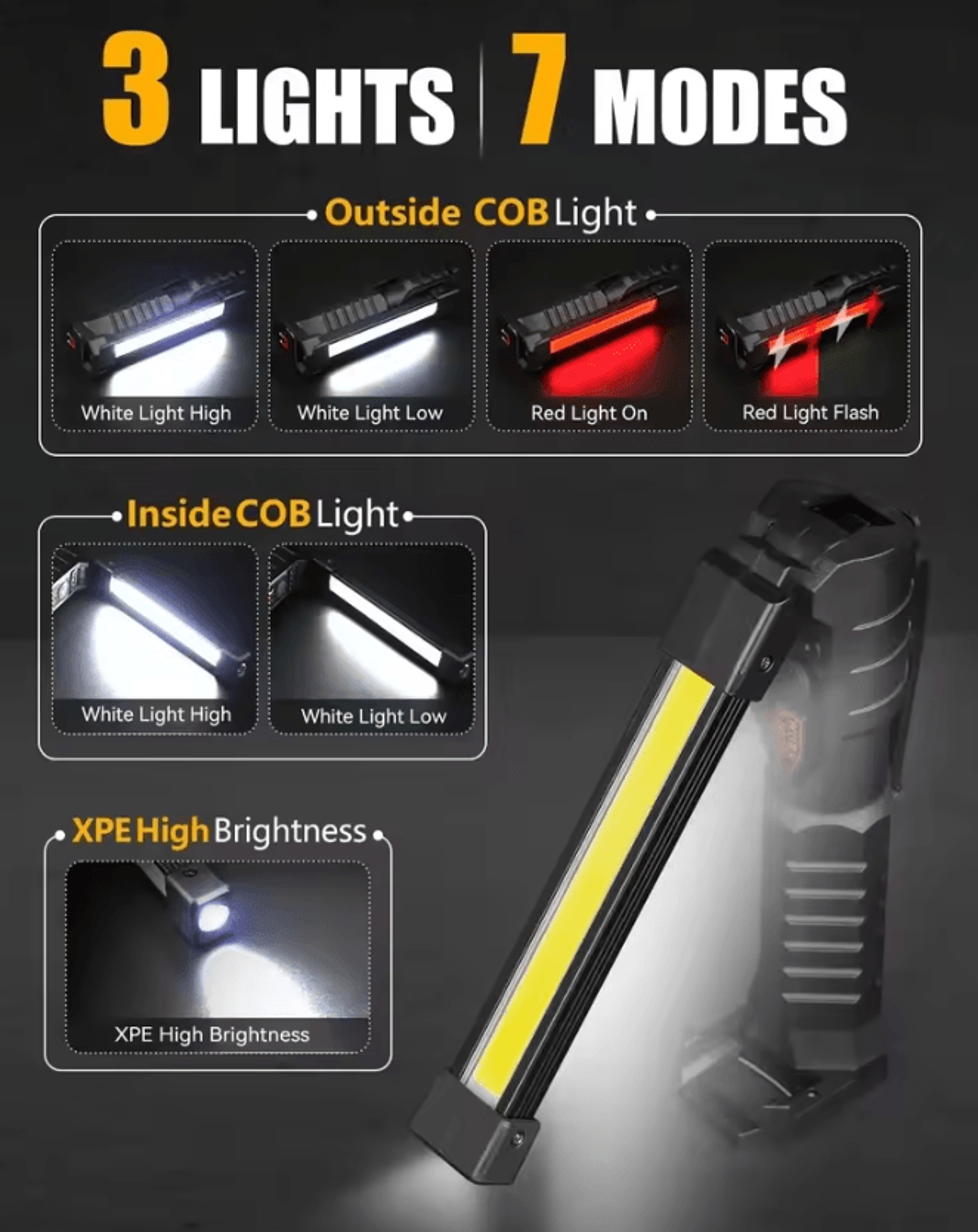 FlexBeam 7Mode Foldable COB Magnetic Work Light 1