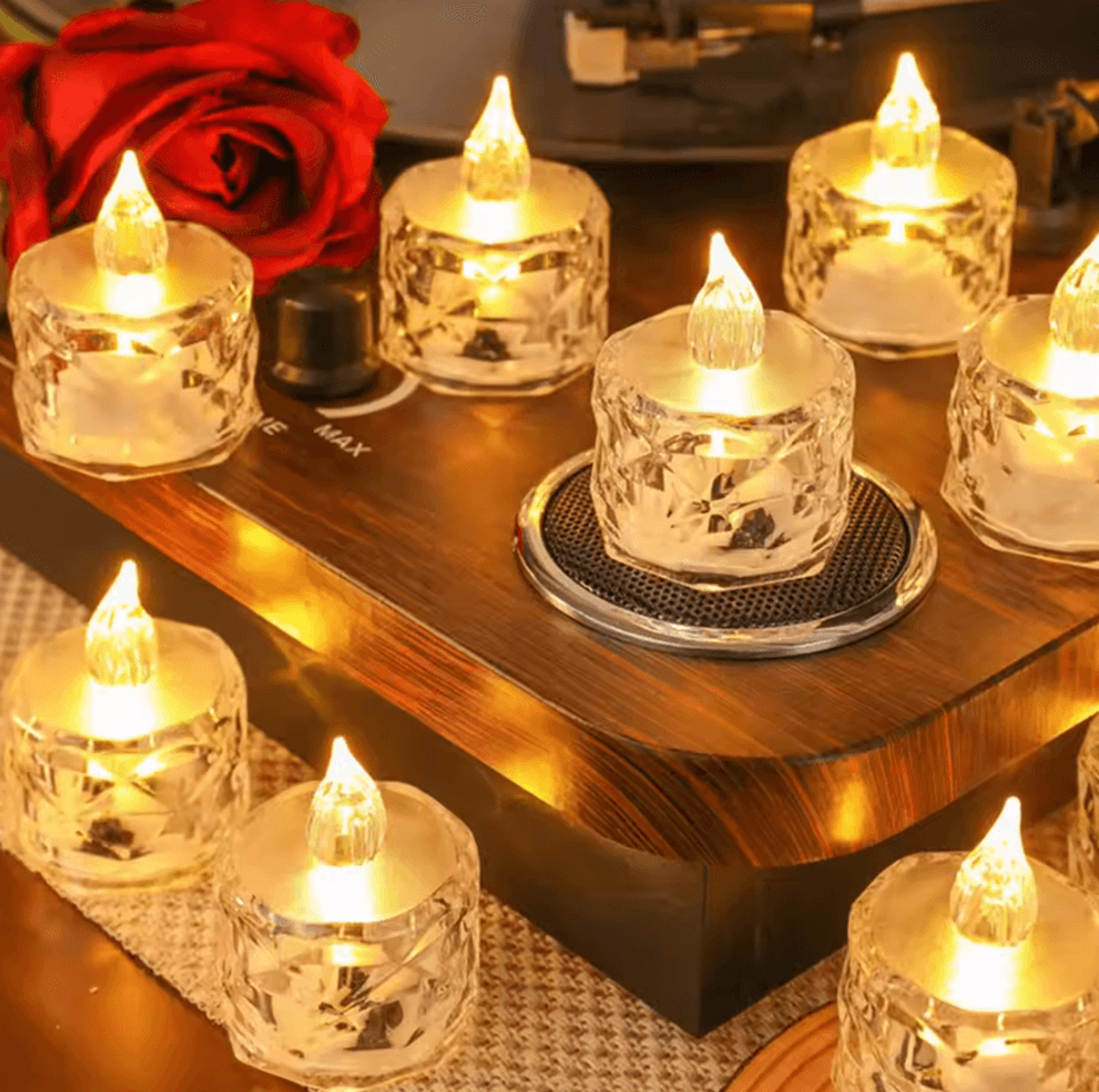 crystalglow flameless led tealight candles for romantic decor