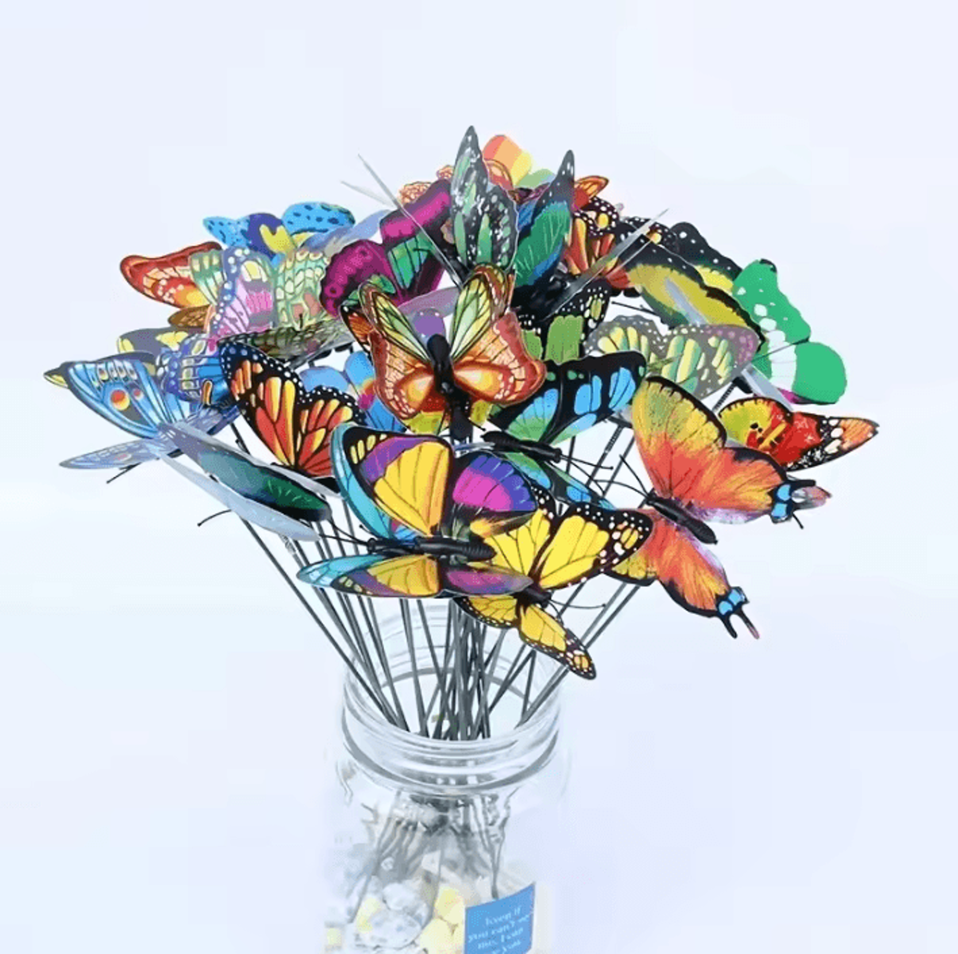 FlutterCharm 10Piece Colorful 3D Butterfly Garden Stakes 5